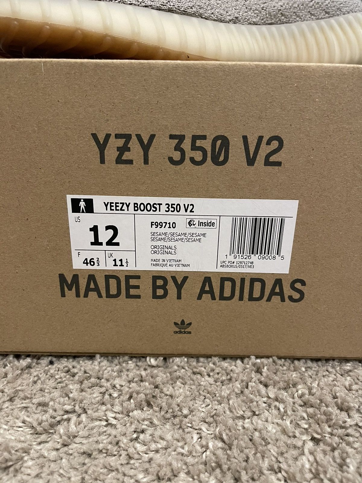 Adidas × Yeezy Yeezy 350 Sesame Size US 12 / EU 45 - 10 Thumbnail