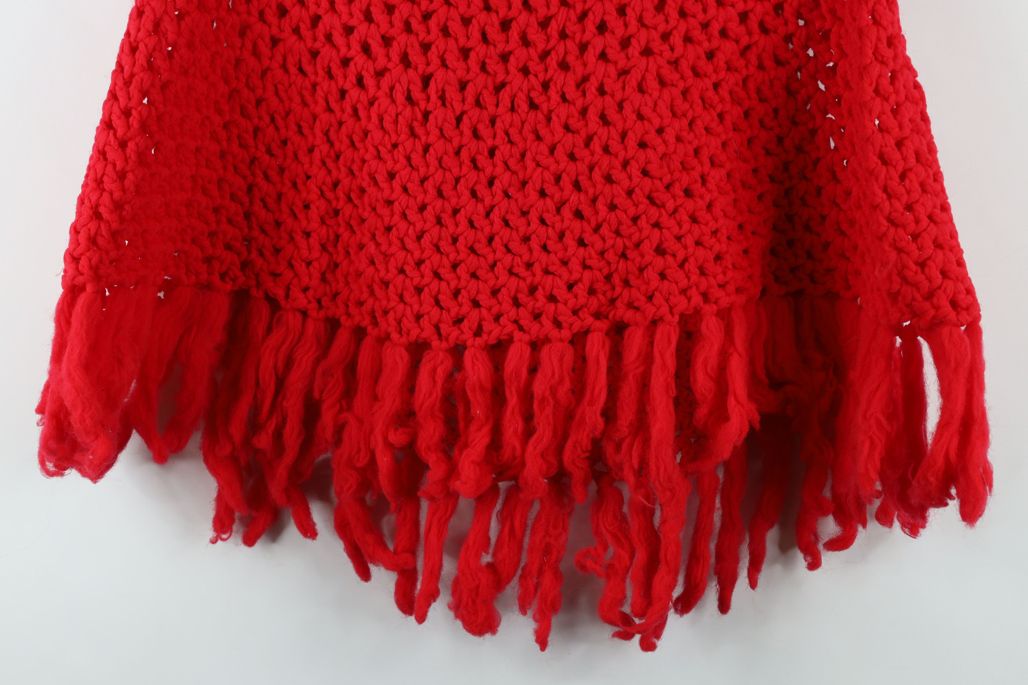 Vintage Vintage 60s 70s Streetwear Fringed Poncho Sweater USA Size ONE SIZE - 10 Thumbnail