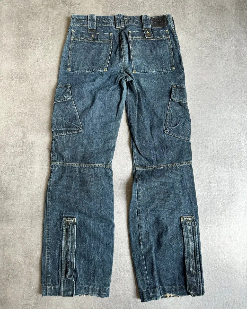 Armani × Designer × Vintage AW2005 Armani Avant-Gardist Blue Cargo Denim Jeans Size US 30 / EU 46 - 1 Thumbnail
