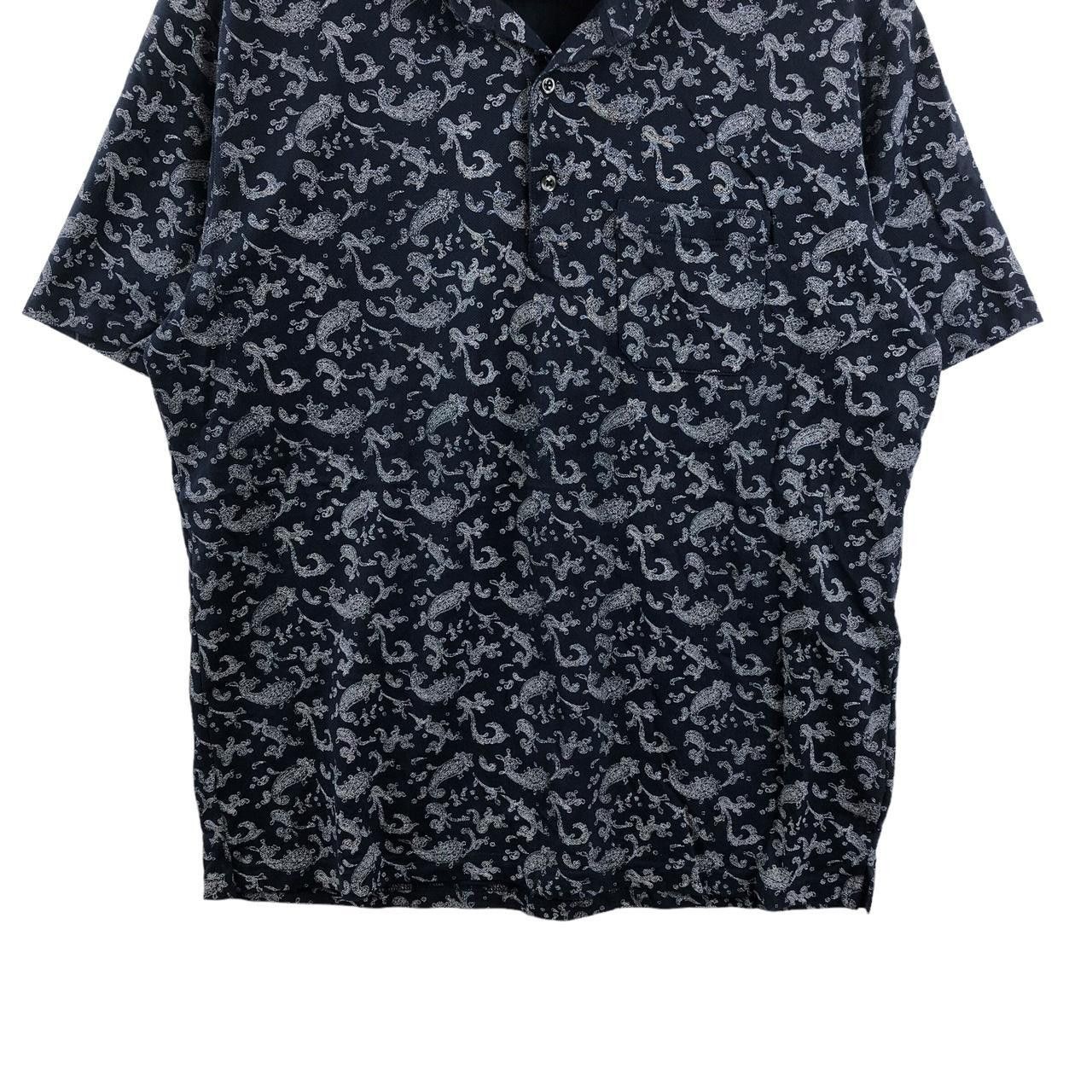 Other Vintage HILTON PAISLEY Over Print AOP Polo Tee Shirt Art Size US L / EU 52-54 / 3 - 4 Thumbnail
