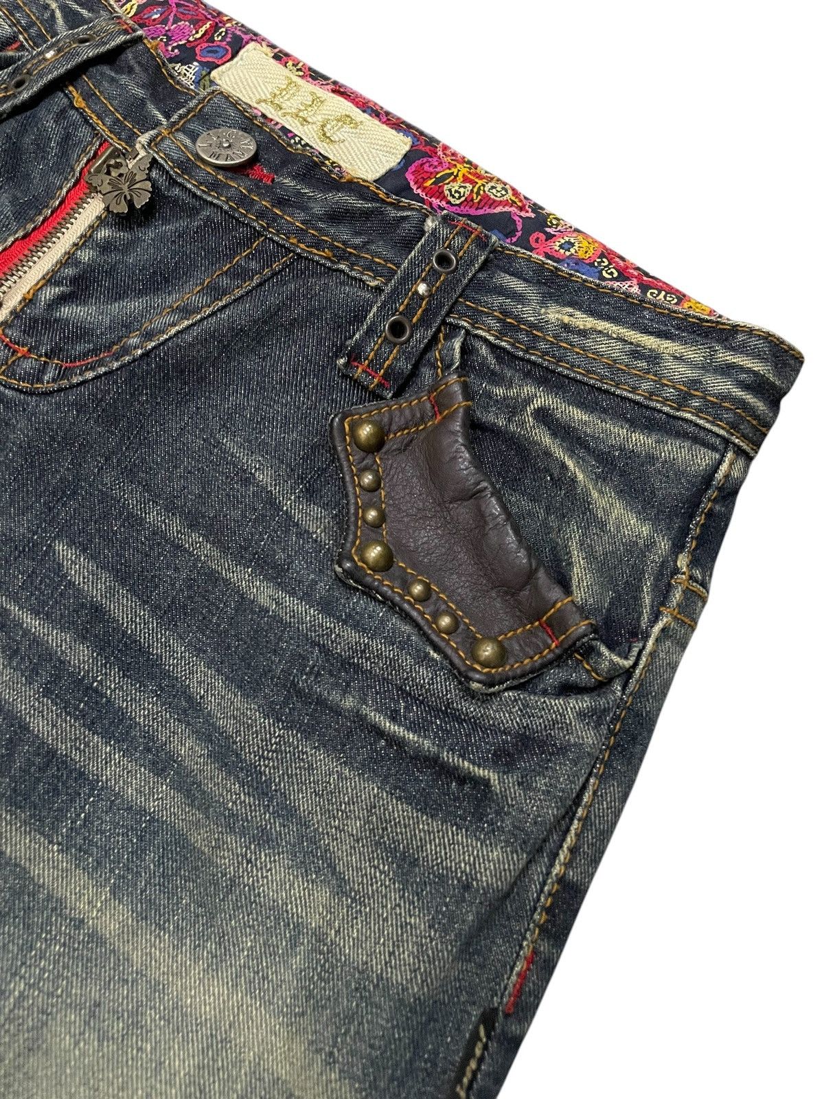 Hysteric Glamour × Japanese Brand LLC Japan Studded Mud Wash Embellished Flare Wide Leg Jeans Size US 29 - 5 Thumbnail