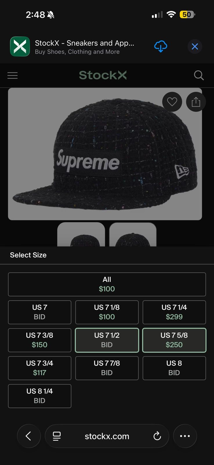 Supreme Supreme Boucle Fitted 7 1/2 Size ONE SIZE - 3 Thumbnail