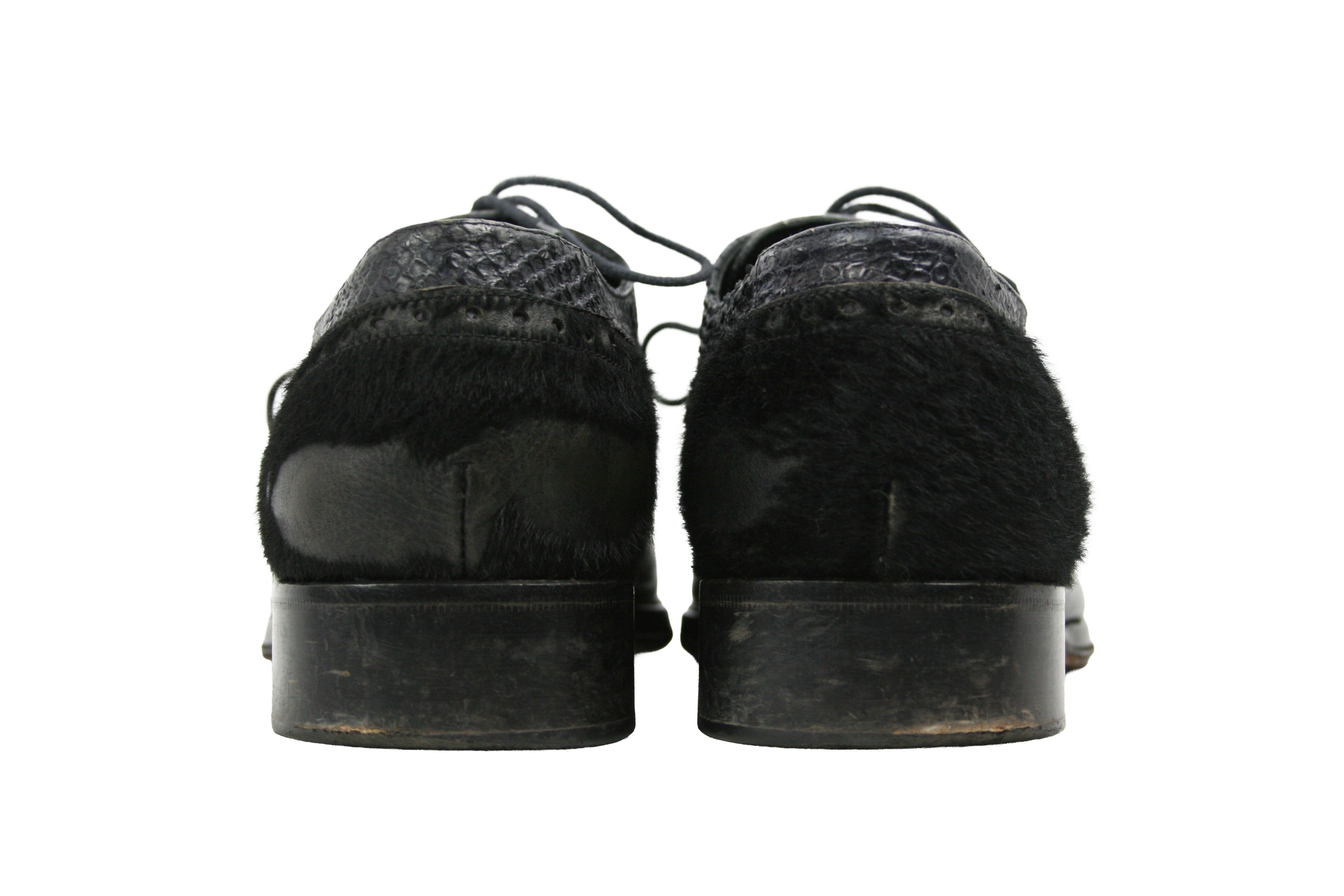 Jo Ghost 00S Y2K Avant Garde Pony Hair Derby Shoes Vintage Size US 10 / EU 43 - 11 Thumbnail