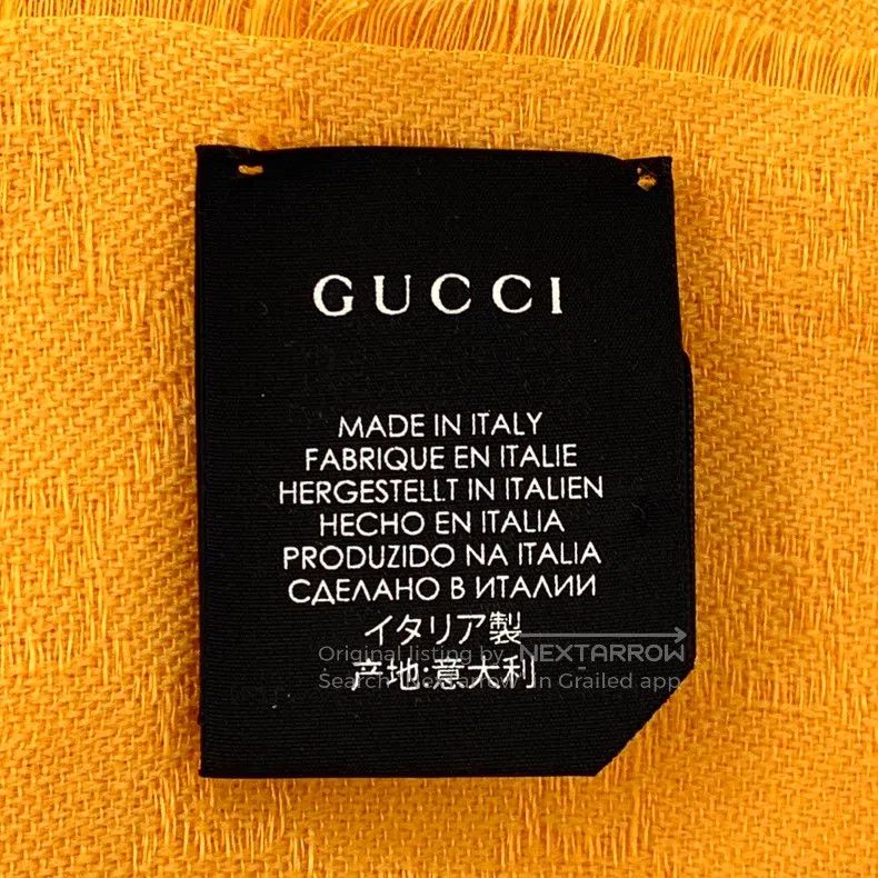Gucci Gucci Yellow logo old flower dark pattern full print wool Size ONE SIZE - 7 Thumbnail