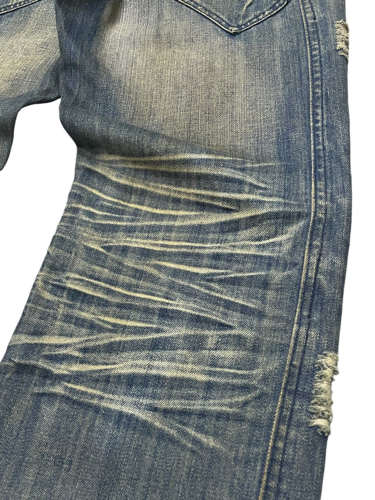 If Six Was Nine × Japanese Brand × Junya Watanabe Crazy Race Pierced & Studded Panelled Poem Mud Jeans Size US 32 / EU 48 - 21 Thumbnail