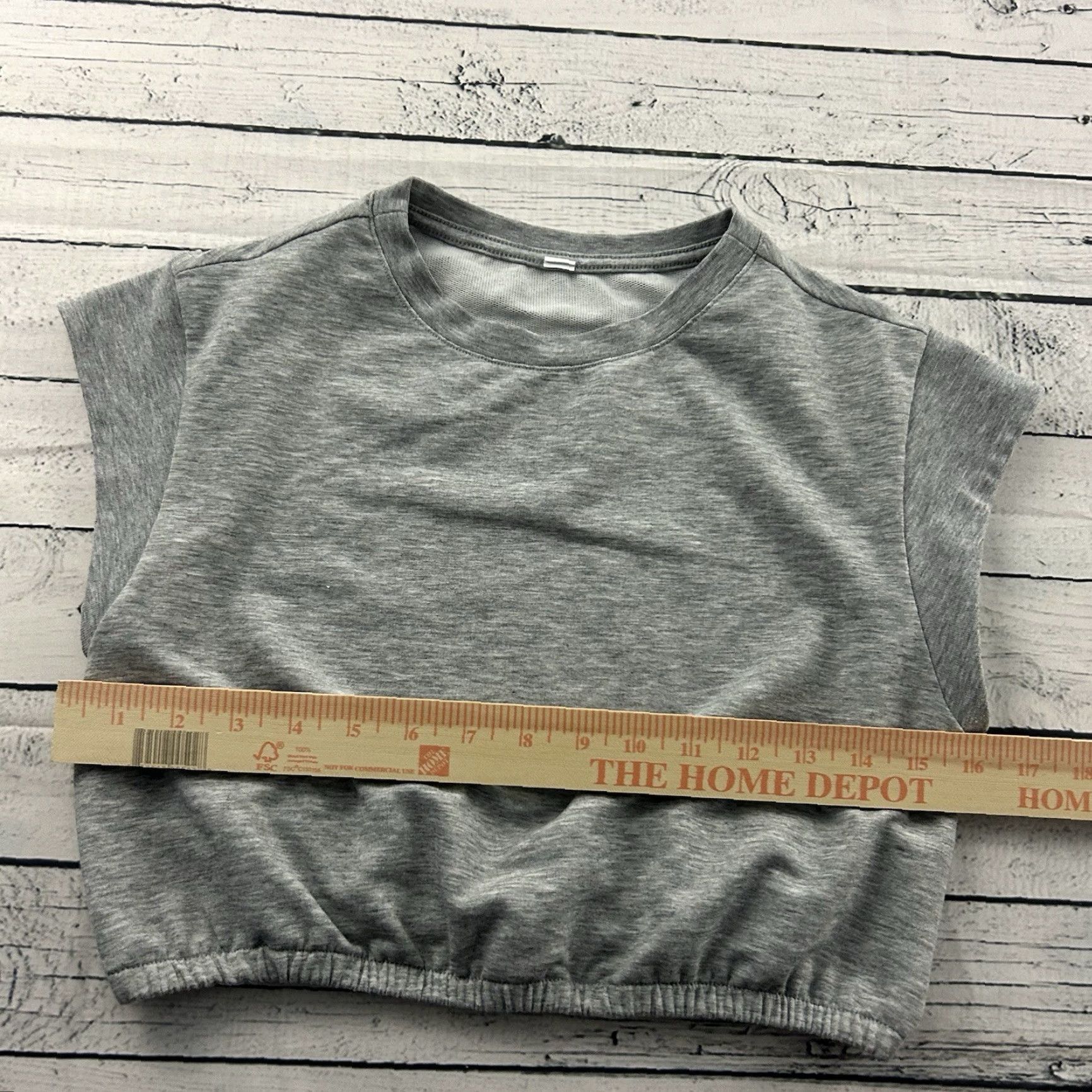 Alo Alo Cropped Short Sleeve Top Women's Medium Gray Shirt Size M / US 6-8 / IT 42-44 - 3 Thumbnail