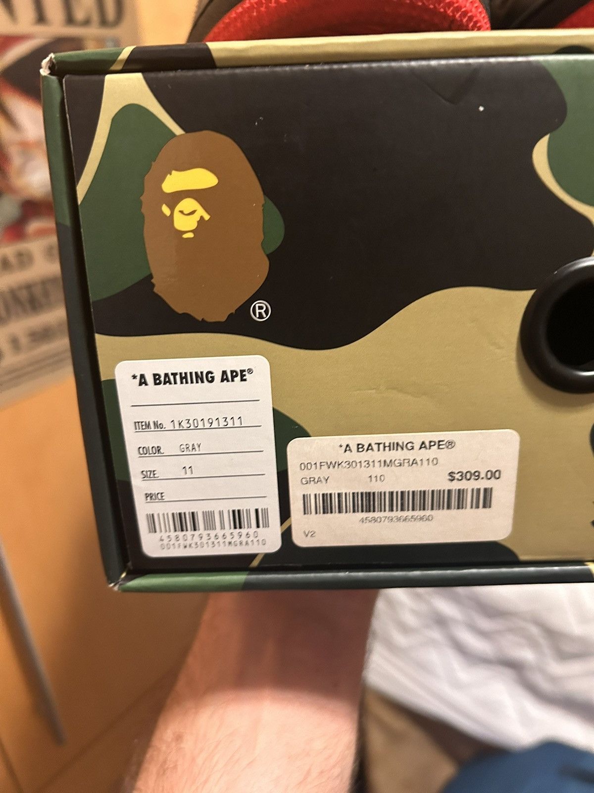 Bape Bape Sk8 Sta #4 Gray Red Size US 11 / EU 44 - 9 Thumbnail