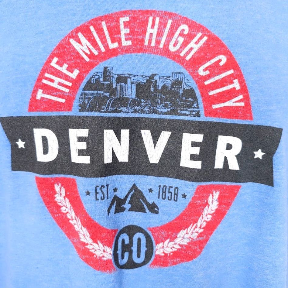 Gildan Denver Colorado T Shirt Mens Size Medium Blue Mile High City Travel Destination Size US M / EU 48-50 / 2 - 3 Thumbnail