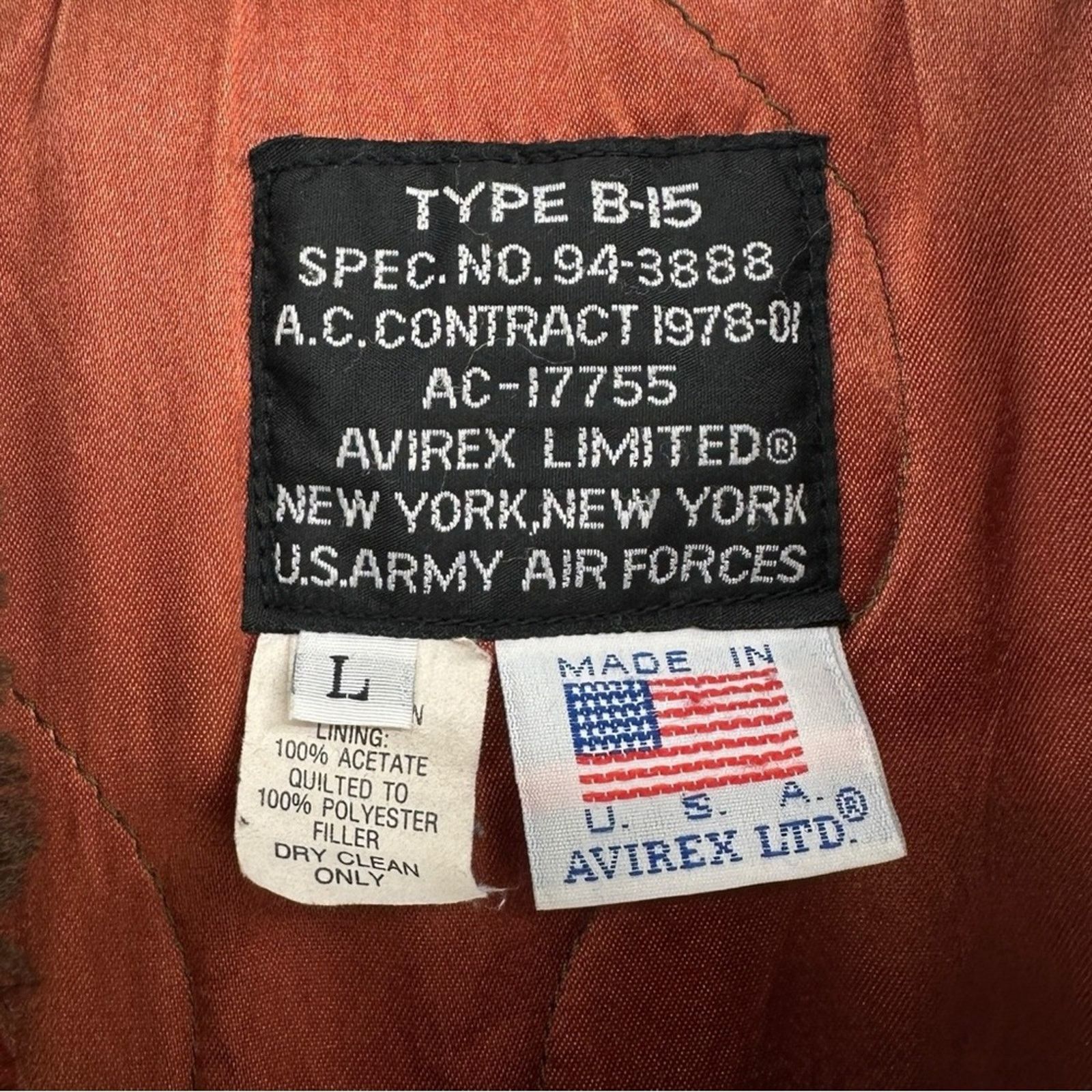 Avirex Vintage 1980s B-15 Military Army Green Bomber Jacket Size US L / EU 52-54 / 3 - 8 Thumbnail