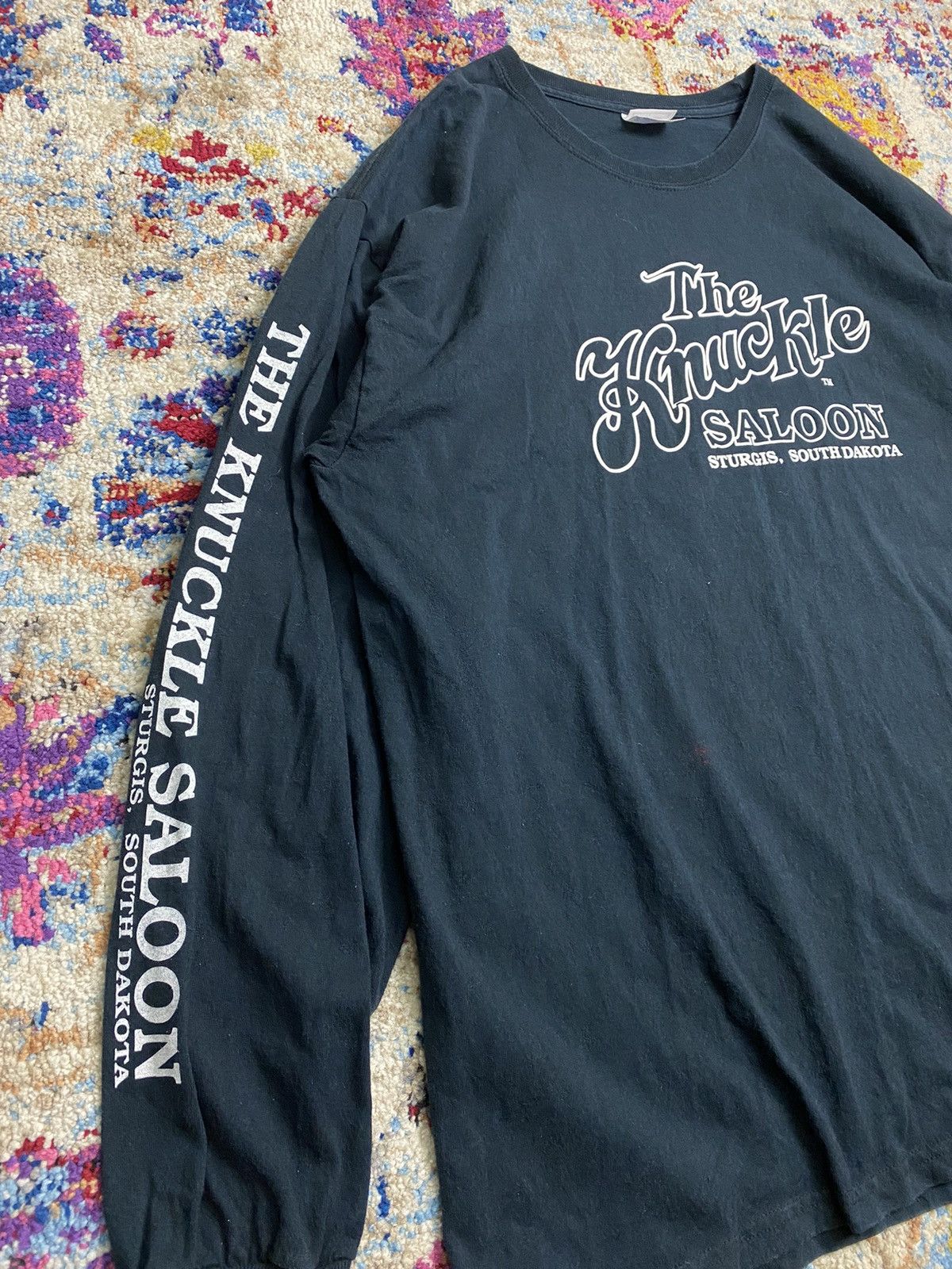 Hanes × Other 2001 The Knuckle Saloon Sturgis South Dakota LS Tshirt Size US XL / EU 56 / 4 - 2 Thumbnail