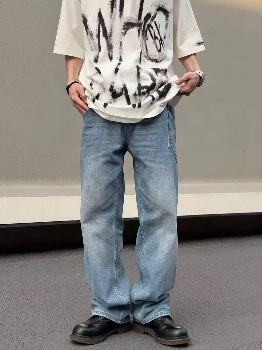 Japanese Brand × Jean High Street Vintage Washed Straight Leg Loose Jeans Size US 30 / EU 46 - 1 Thumbnail