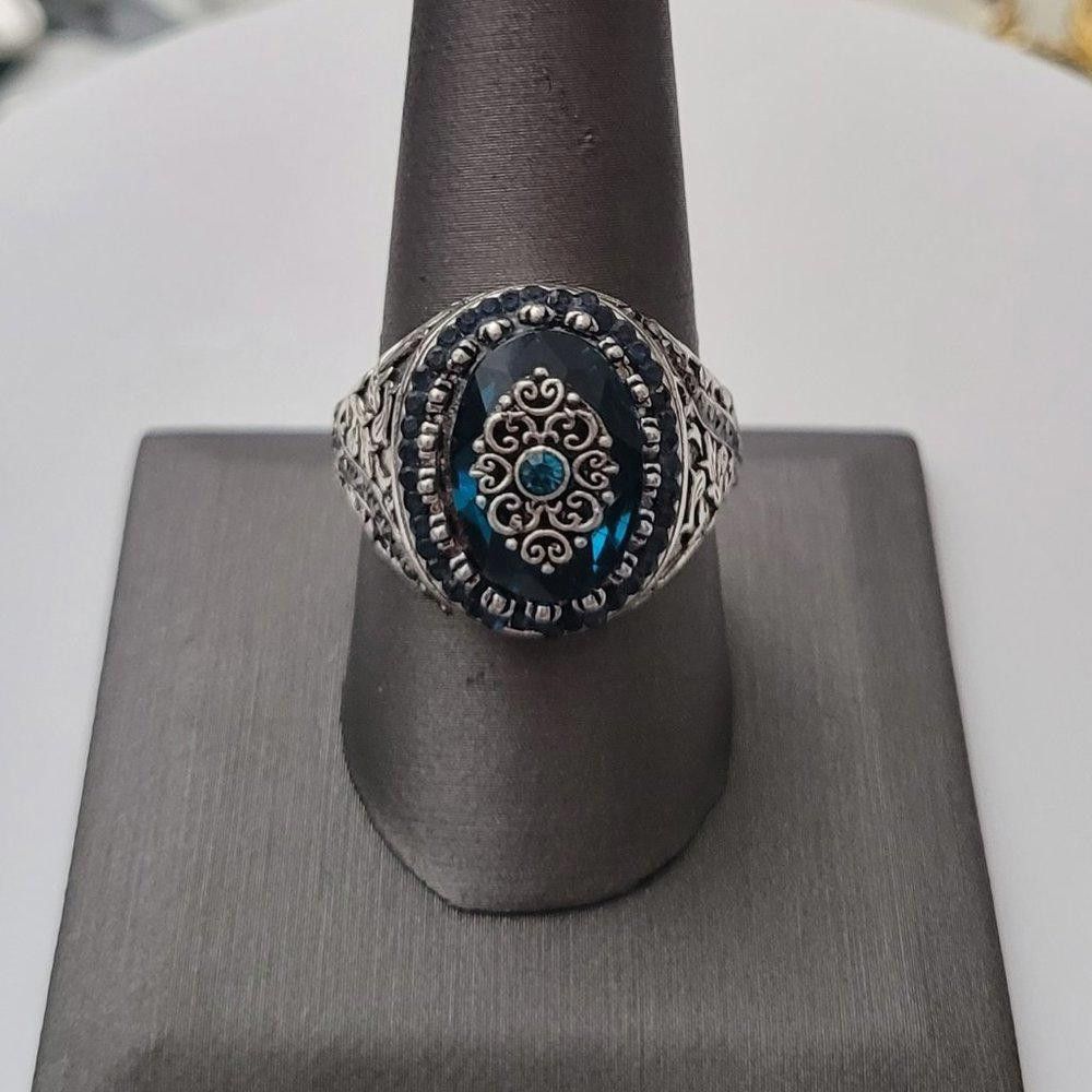 Other Men's Blue Ancient Middle East Arabic Silver Ring - Size 8 Size ONE SIZE - 6 Thumbnail