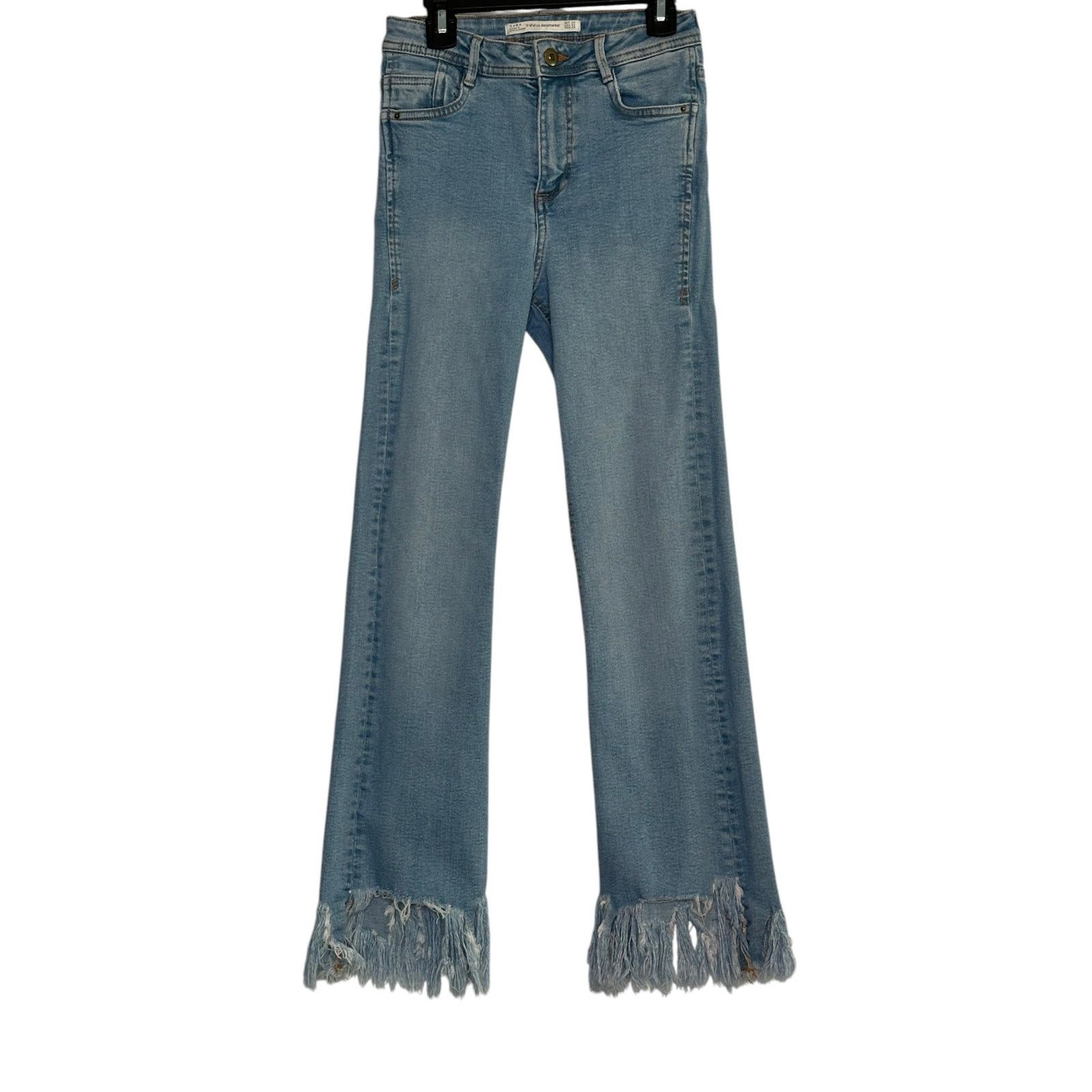 Zara Zara Blue Frayed Hem Jeans size 2 Size 26" / US 2 / IT 38 - 5 Thumbnail
