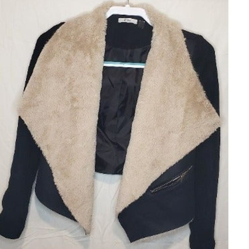 Other DEX Black Wool Sherpa Fur Winter Coat Size XS Size XS / US 0-2 / IT 36-38 - 4 Thumbnail