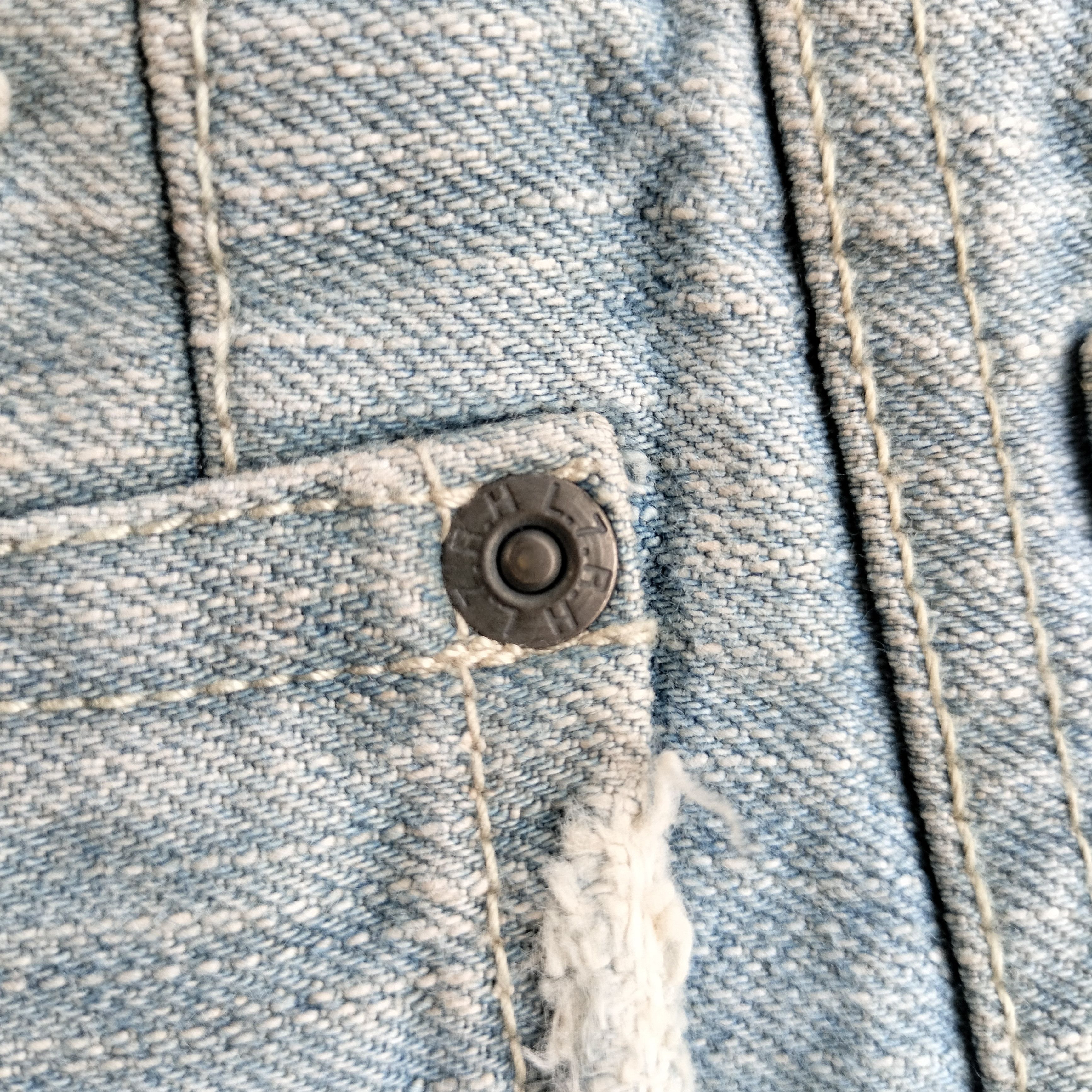 Le Grande Bleu (L.G.B.) mud wash distressed flare denim Size US 34 / EU 50 - 13 Thumbnail