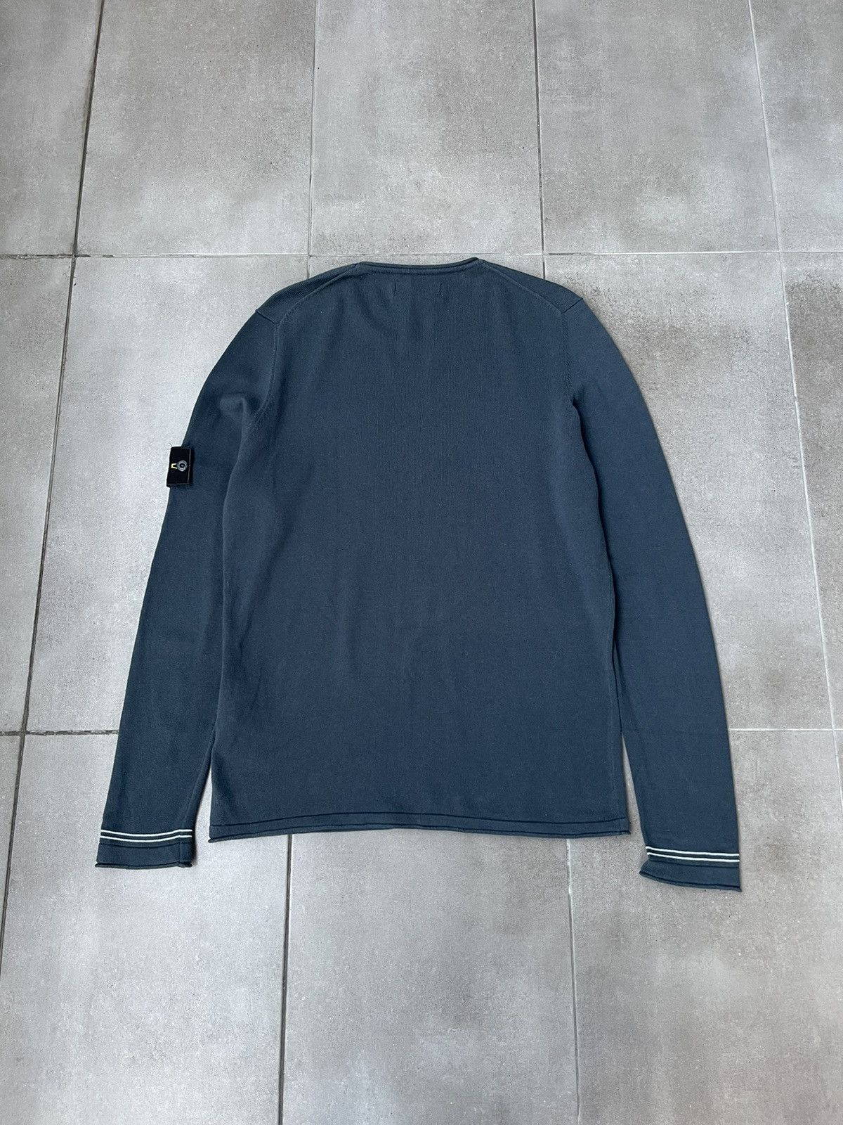 Stone Island Stone Island Navy Grey Striped White Sleeve Thin Sweater Size US M / EU 48-50 / 2 - 11 Thumbnail