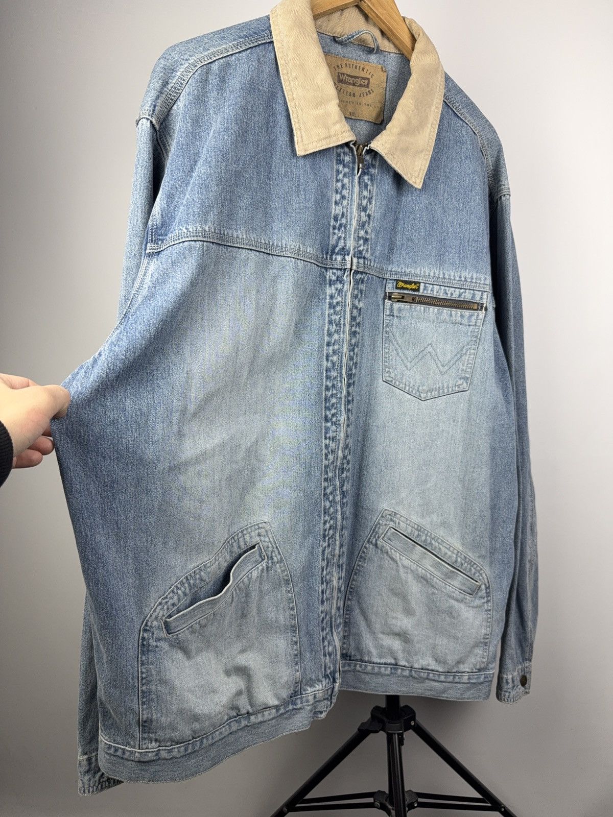 Wrangler Vintage Retro 90s Wrangler Western Cowboy Denim Work Jacket Size US XXL / EU 58 / 5 - 9 Thumbnail