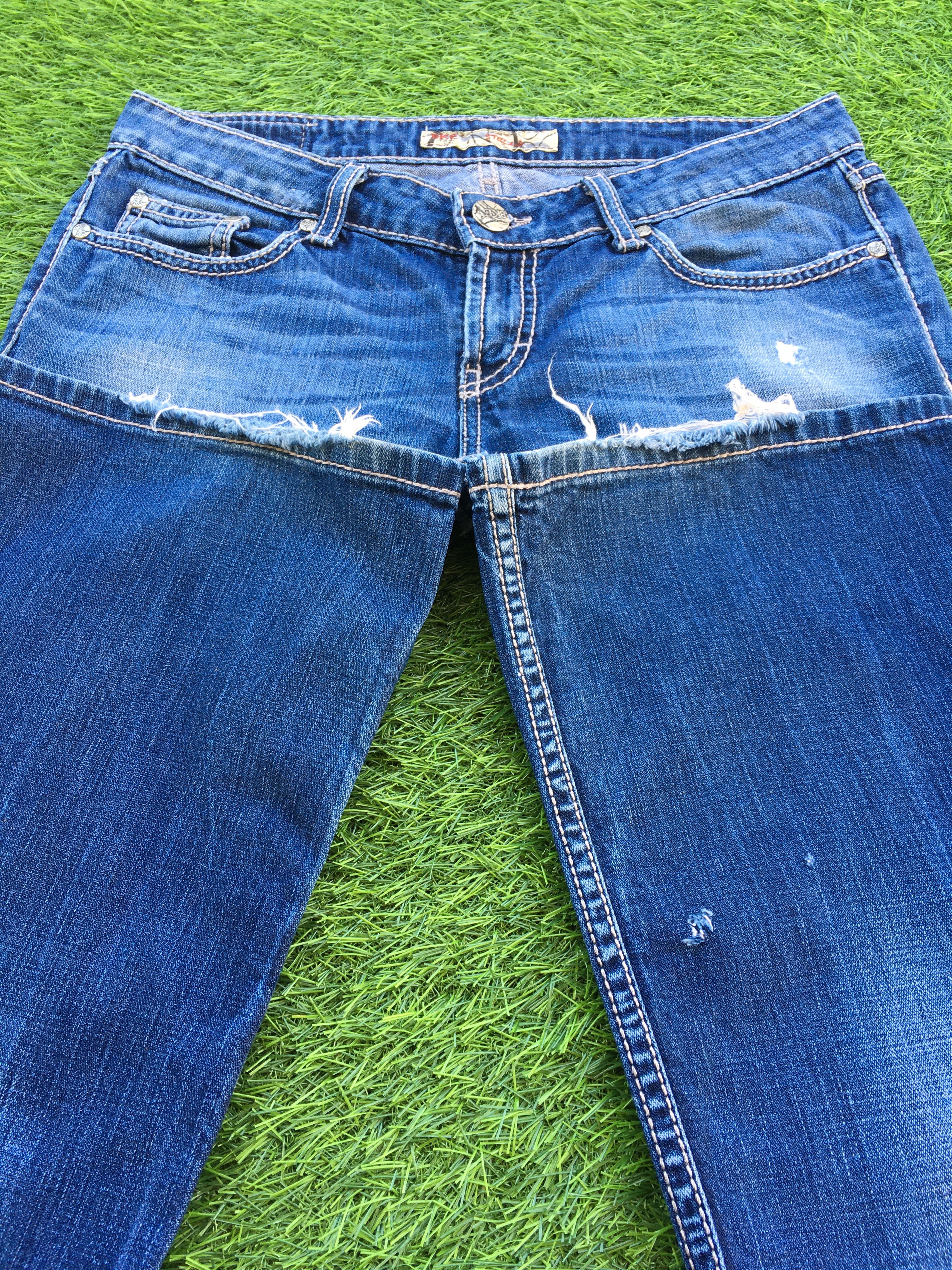 Japanese Brand × Jean Low Rise Distressed Flare Jeans D-1017 Size 28" / US 6 / IT 42 - 5 Thumbnail