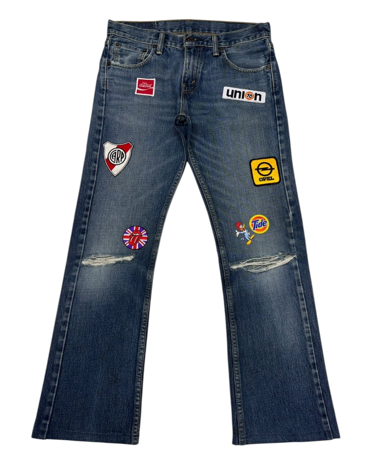 Levi's LEVIS 527 PATCHES DISTRESSED DENIM JEANS Size US 31 - 1 Thumbnail