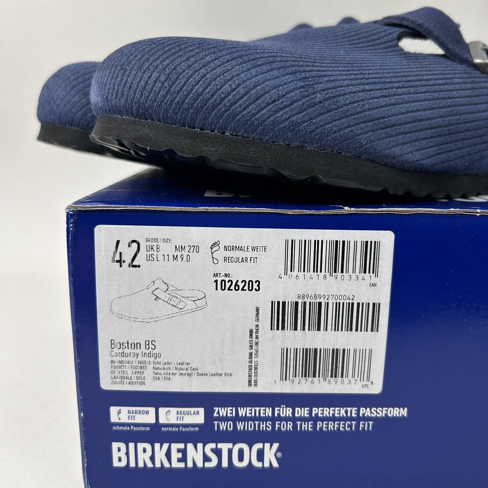Birkenstock Birkenstock Boston “Corduroy Indigo” 2024 Size US 9 / EU 42 - 4 Thumbnail