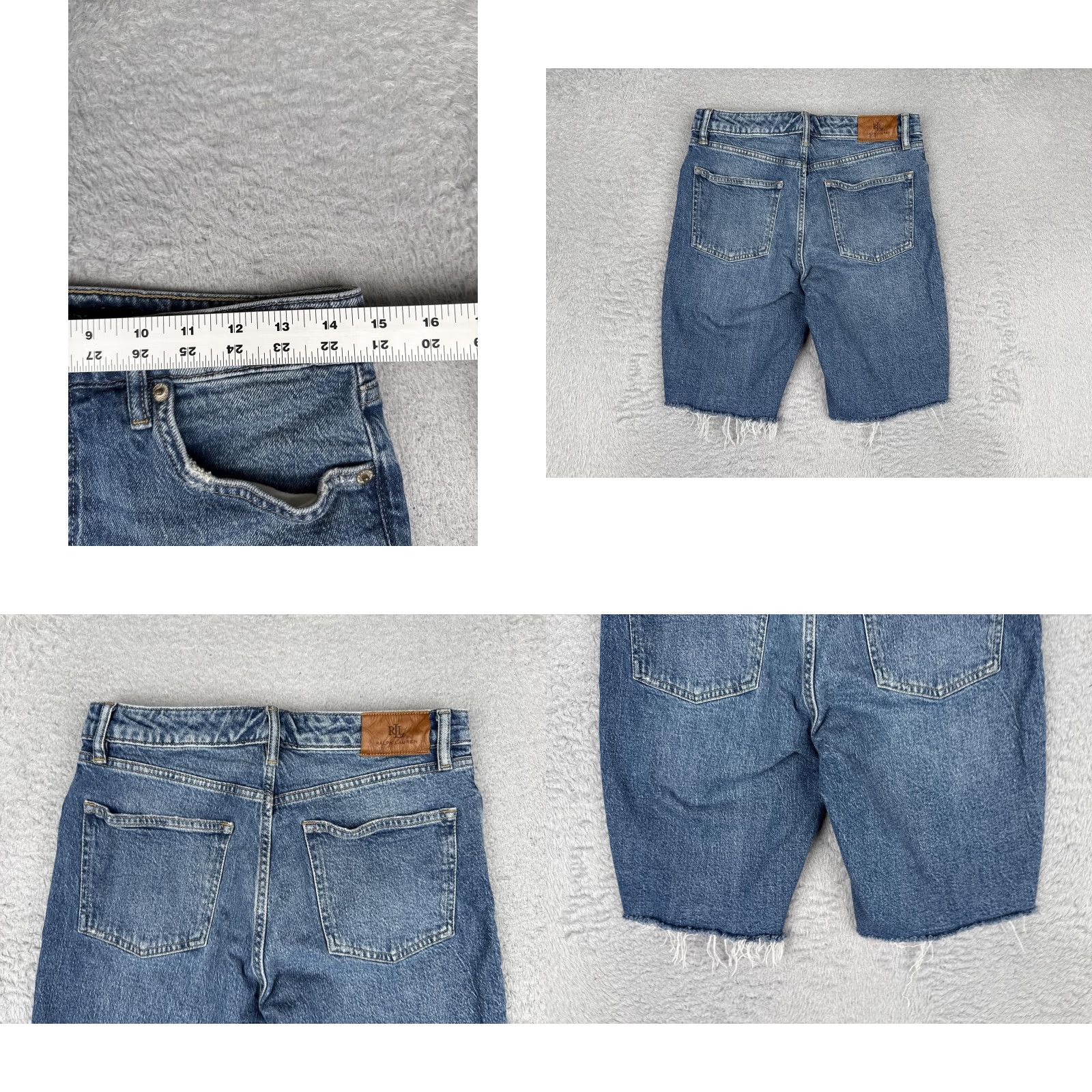 Ralph Lauren Lauren Ralph Lauren LRL Denim Shorts Womens 8 Blue Bermuda Cut-Off Raw Hem 28x10 Size 30" / US 8 / IT 44 - 9 Thumbnail