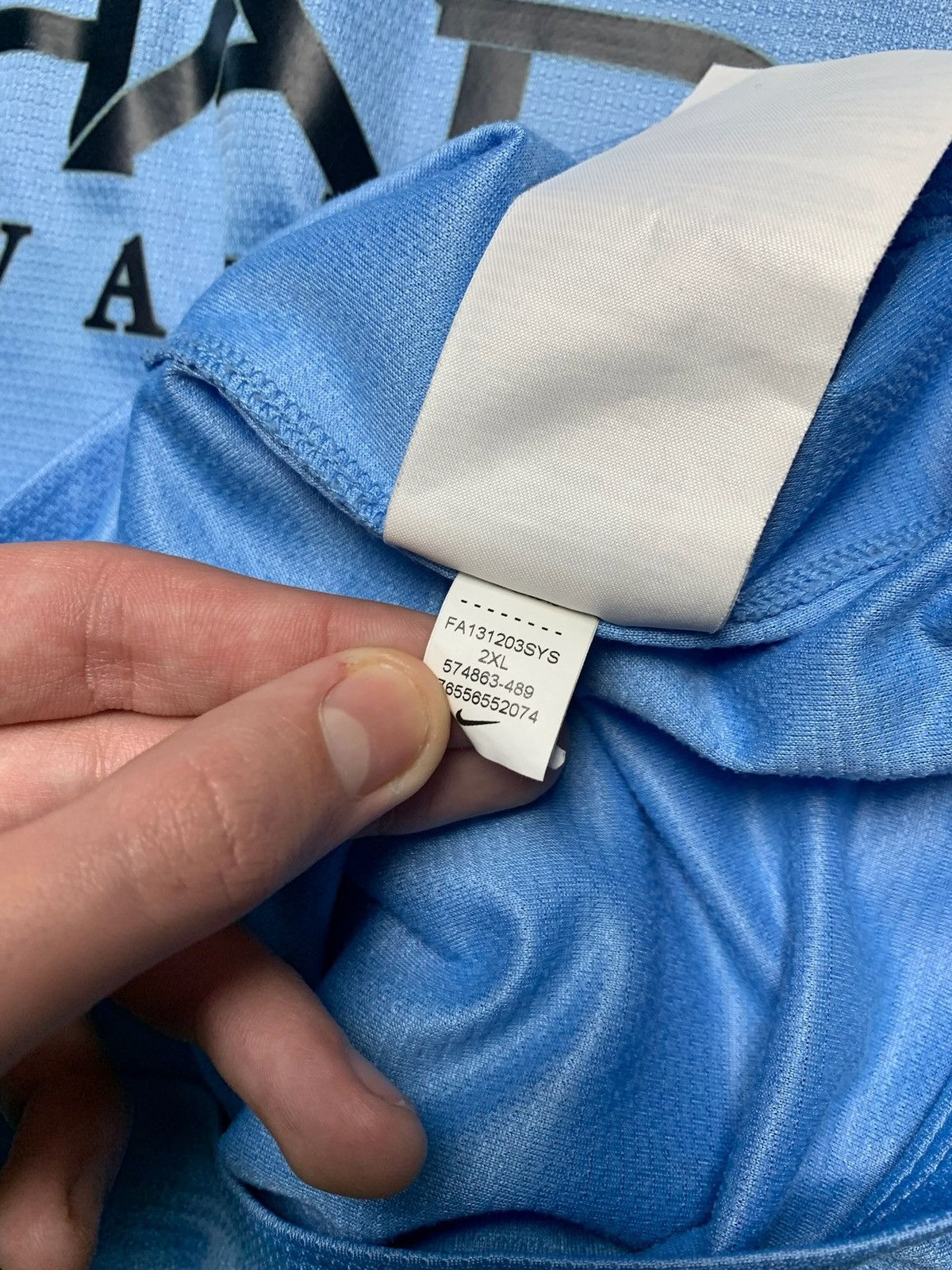 Nike × Vintage Vintage Nike Manchester City size XXL blue logo Size US XXL / EU 58 / 5 - 6 Thumbnail