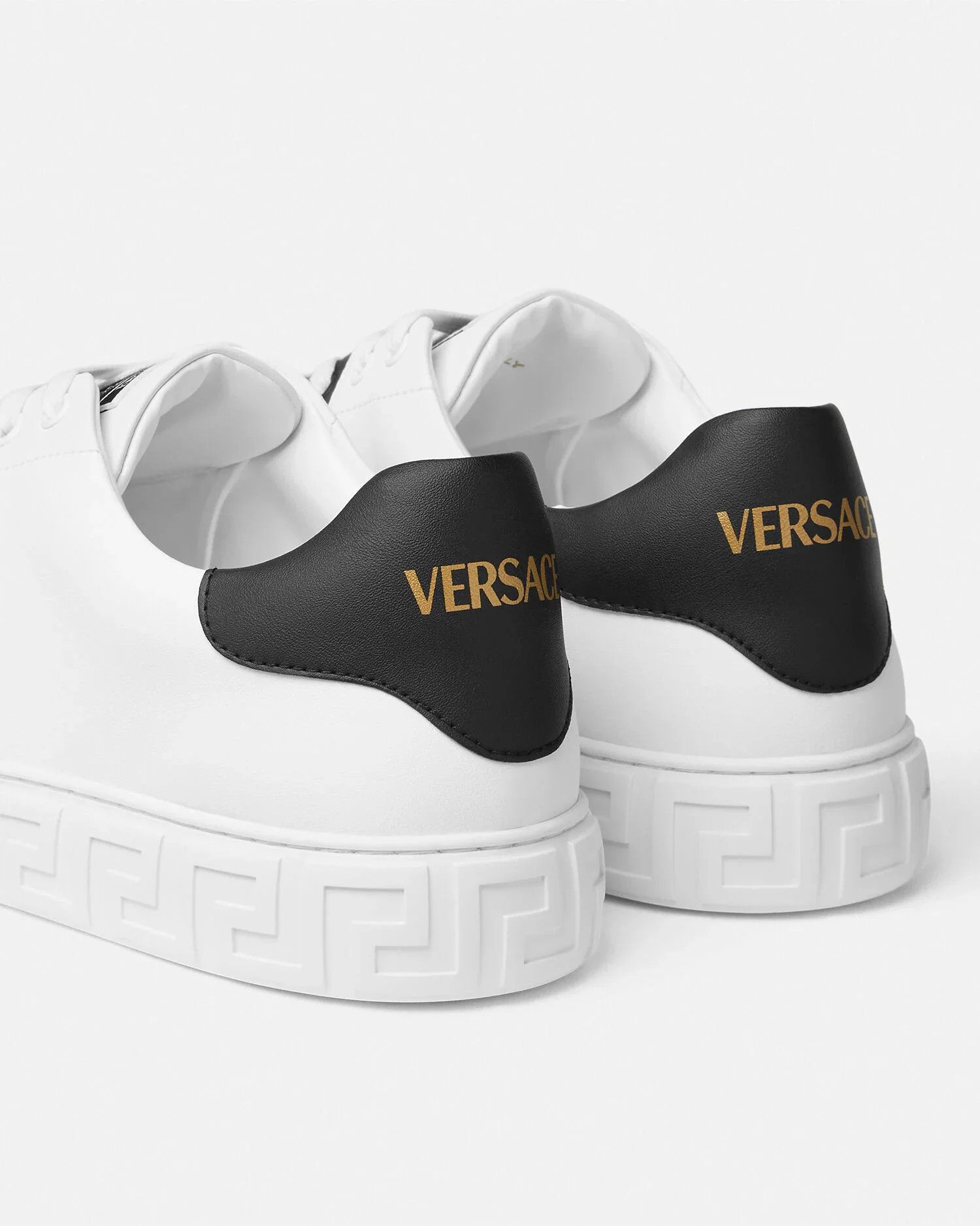 Versace os11x0326 Studded Greca Sneakers in White/Black Size US 8 / EU 41 - 5 Thumbnail