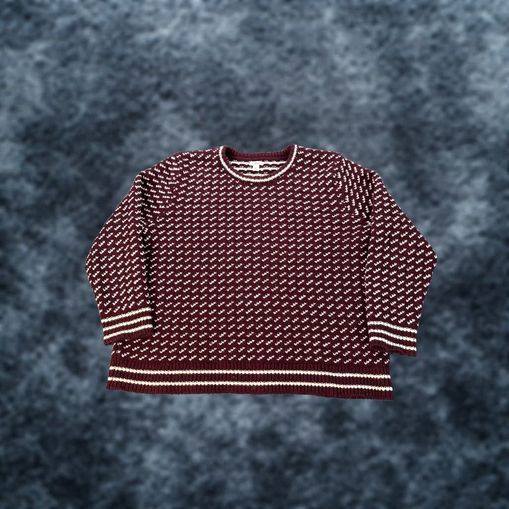 Vintage LL Bean Women's Sweater 2X Plus Wool Crewneck Red Knit Raglan Sleeve Traditional Geometric 100% Wool Classic Fit Pullover VINTAGE: No Size XXL / US 16-18 / IT 52-54 - 1 Thumbnail