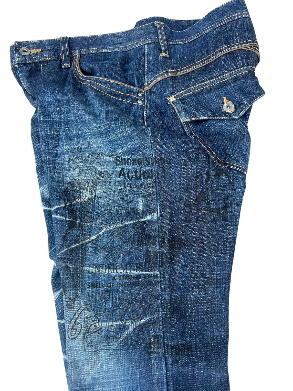 Morgan Homme RARE Morgan Homme Japan Distressed Denim Flare Jeans Size US 31 - 16 Thumbnail