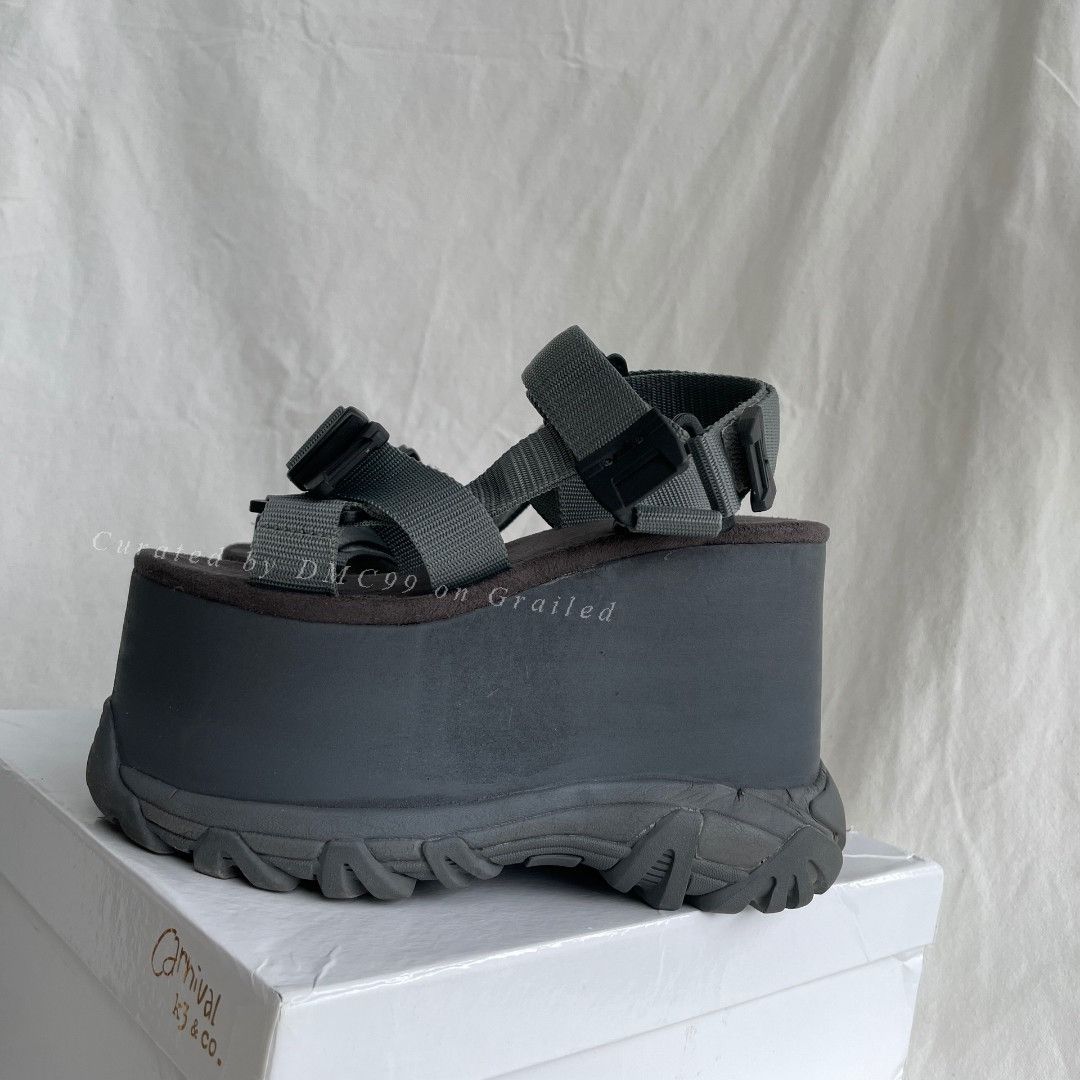 Vintage Y2K Futuristic Thick Sole Platform Sandals Size US 4.5 / IT 34.5 - 1 Thumbnail