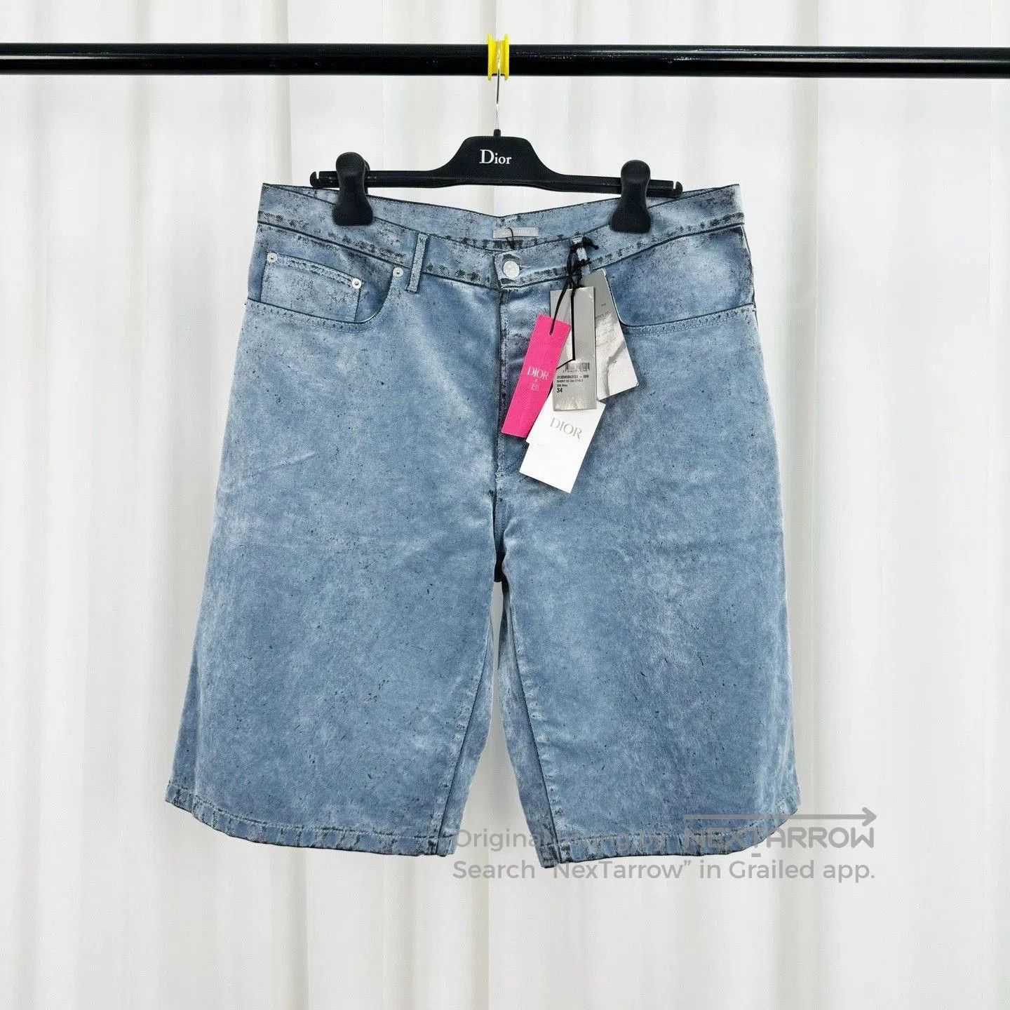 dior erl blue gray denim shorts size w34.