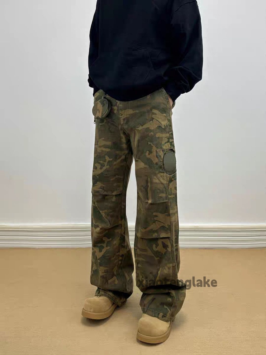 Designer × Japanese Brand × Vintage washed faded camo skate hiphop flared cargo pants Size US 32 / EU 48 - 3 Thumbnail