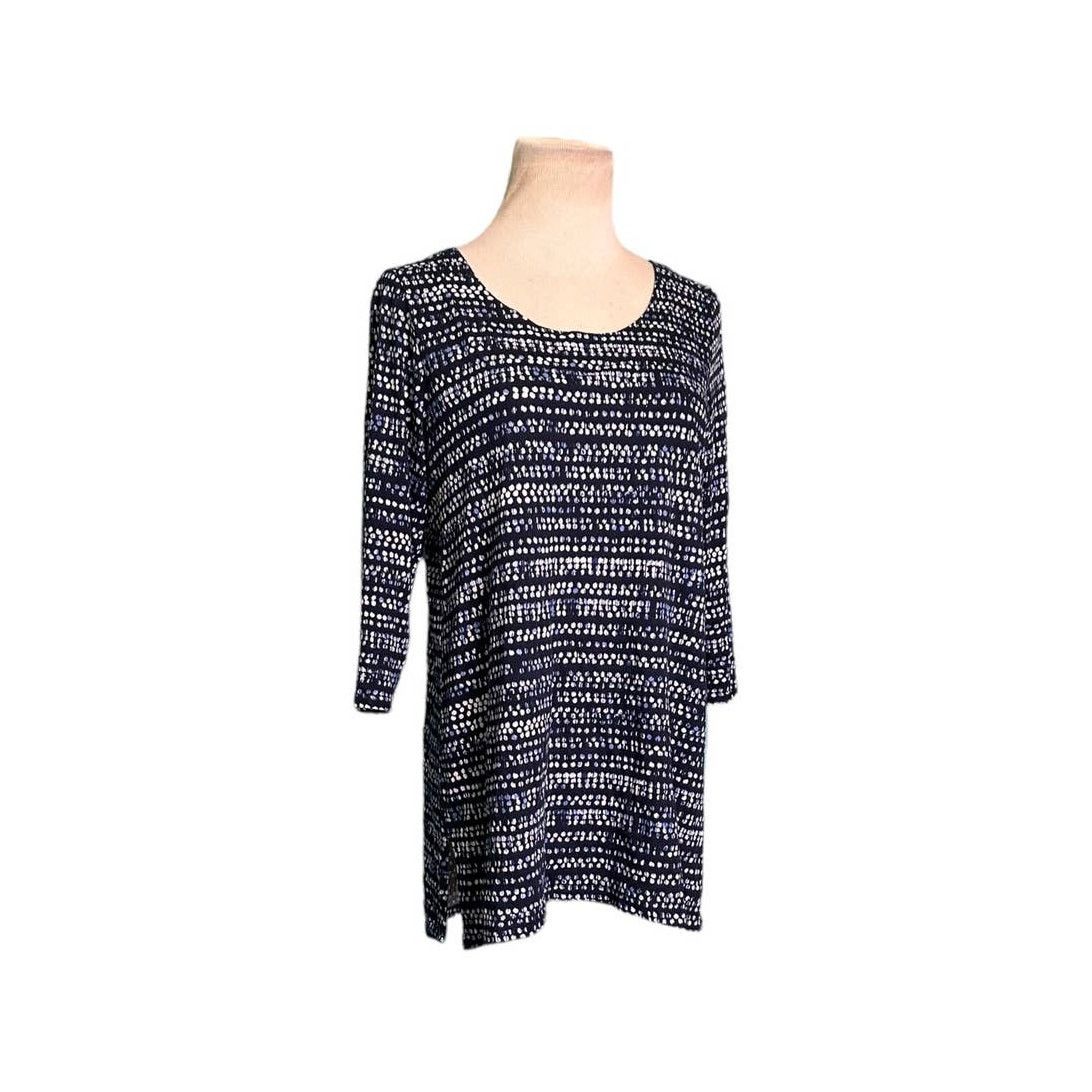 J. Jill Pure Jill blue printed 3/4 sleeves boat neck top size SP Size S / US 4 / IT 40 - 11 Thumbnail