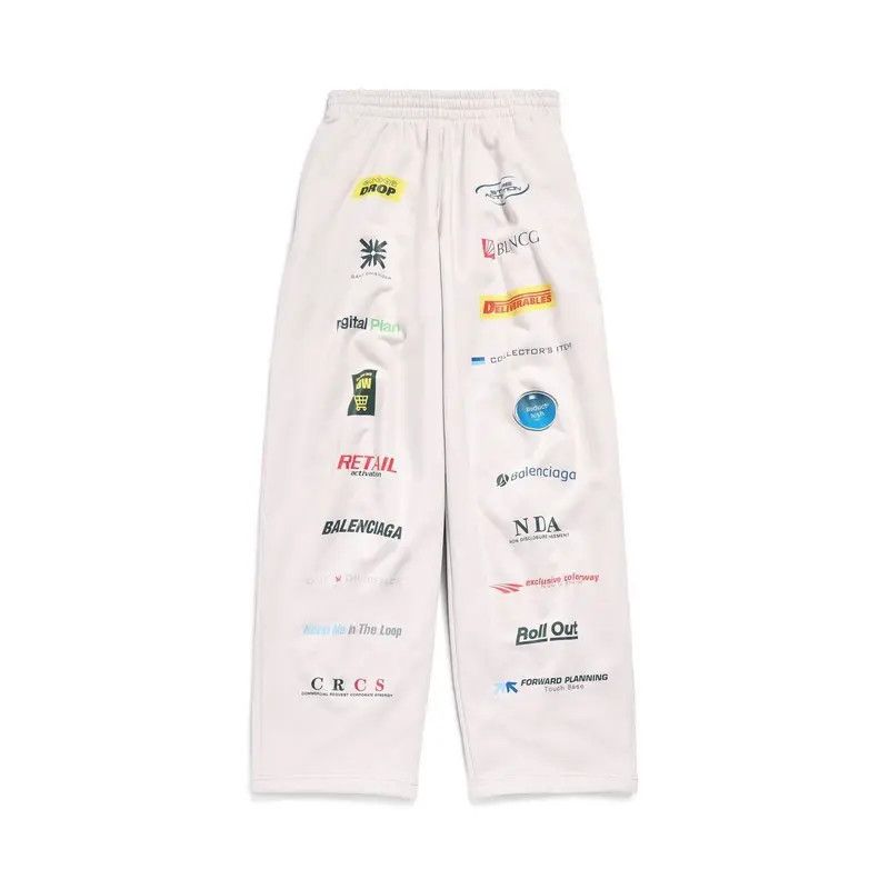 Balenciaga o1w1db11225 Business English Baggy Sweatpants & Joggers Size US 38 / EU 54 - 6 Thumbnail