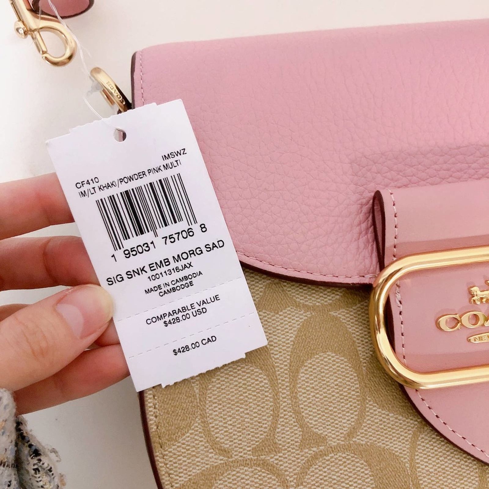 Coach Coach CF410 Morgan Saddle Bag In Signature Canvas In Pink Size ONE SIZE - 9 Thumbnail