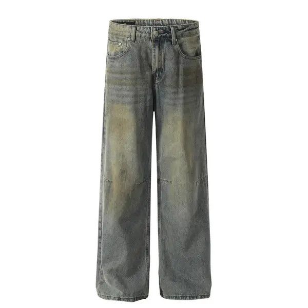 Vintage Men's loose distressed casual vintage dirty-dyed jeans Size US 32 / EU 48 - 1 Thumbnail