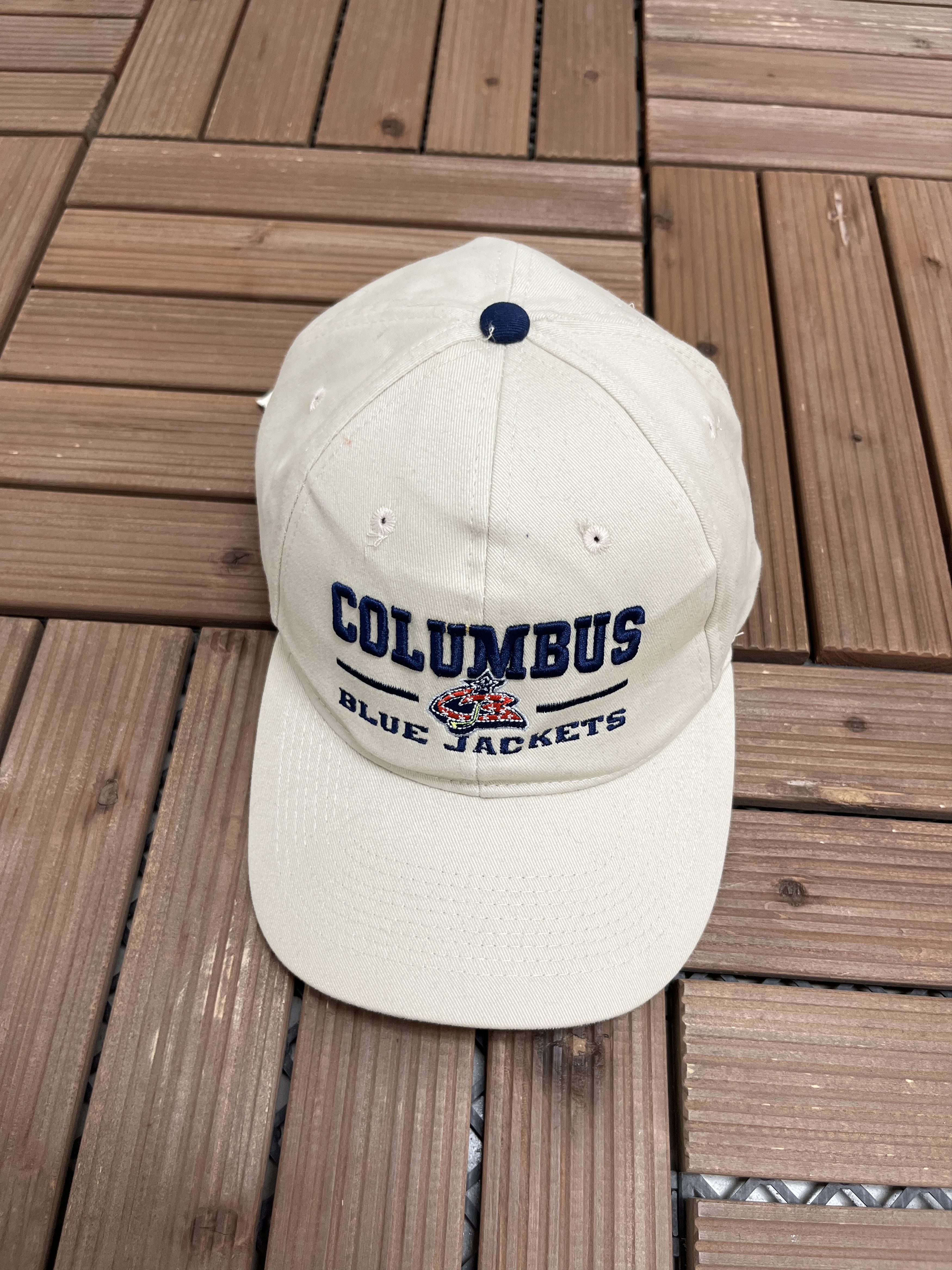 Vintage Columbus Blue Jackets Vintage Beige Hat Cap Size ONE SIZE - 1 Thumbnail