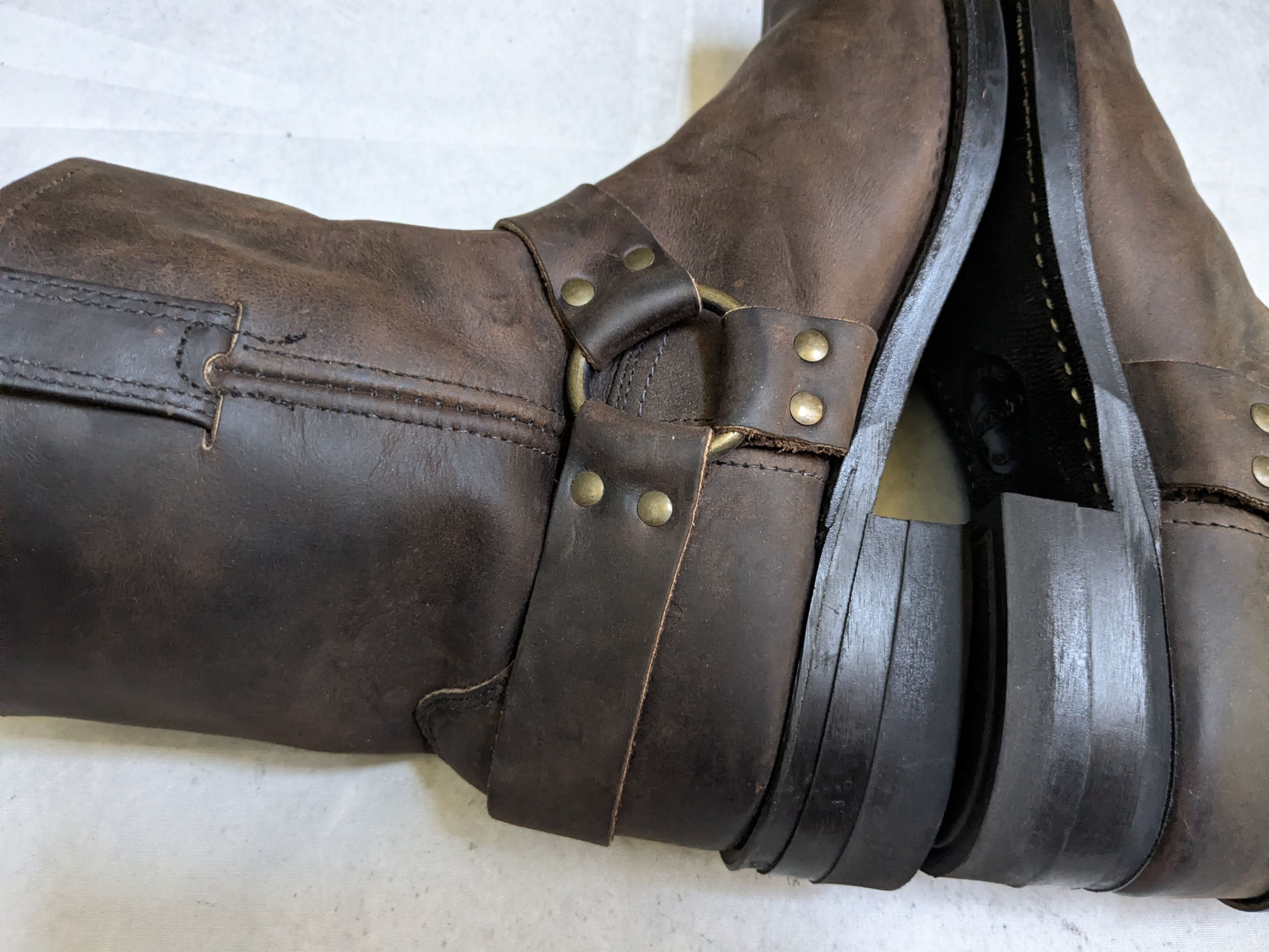 Frye Frye Harness Boots Brown Leather 11 M Buckle Strap Size US 11 / EU 44 - 11 Thumbnail