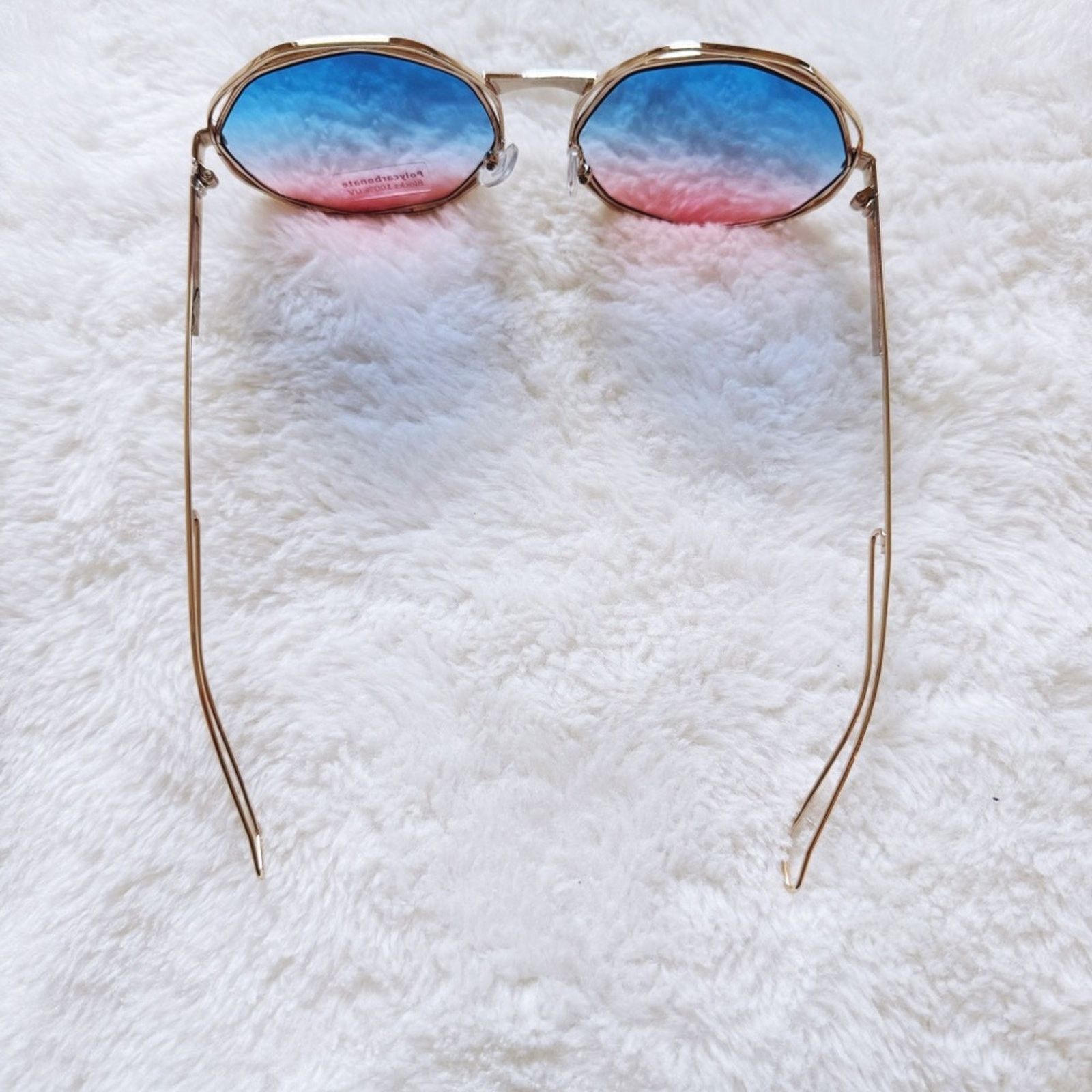 Other Seraphina Blue & Pink Geometric Sunglasses Size ONE SIZE - 7 Thumbnail
