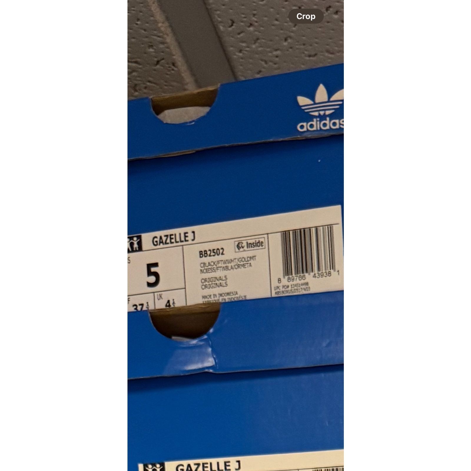 Adidas ADIDAS Original Kids' 5 CORE BLACK Gazelle Suede Black Size US 5 / IT 35 - 8 Thumbnail