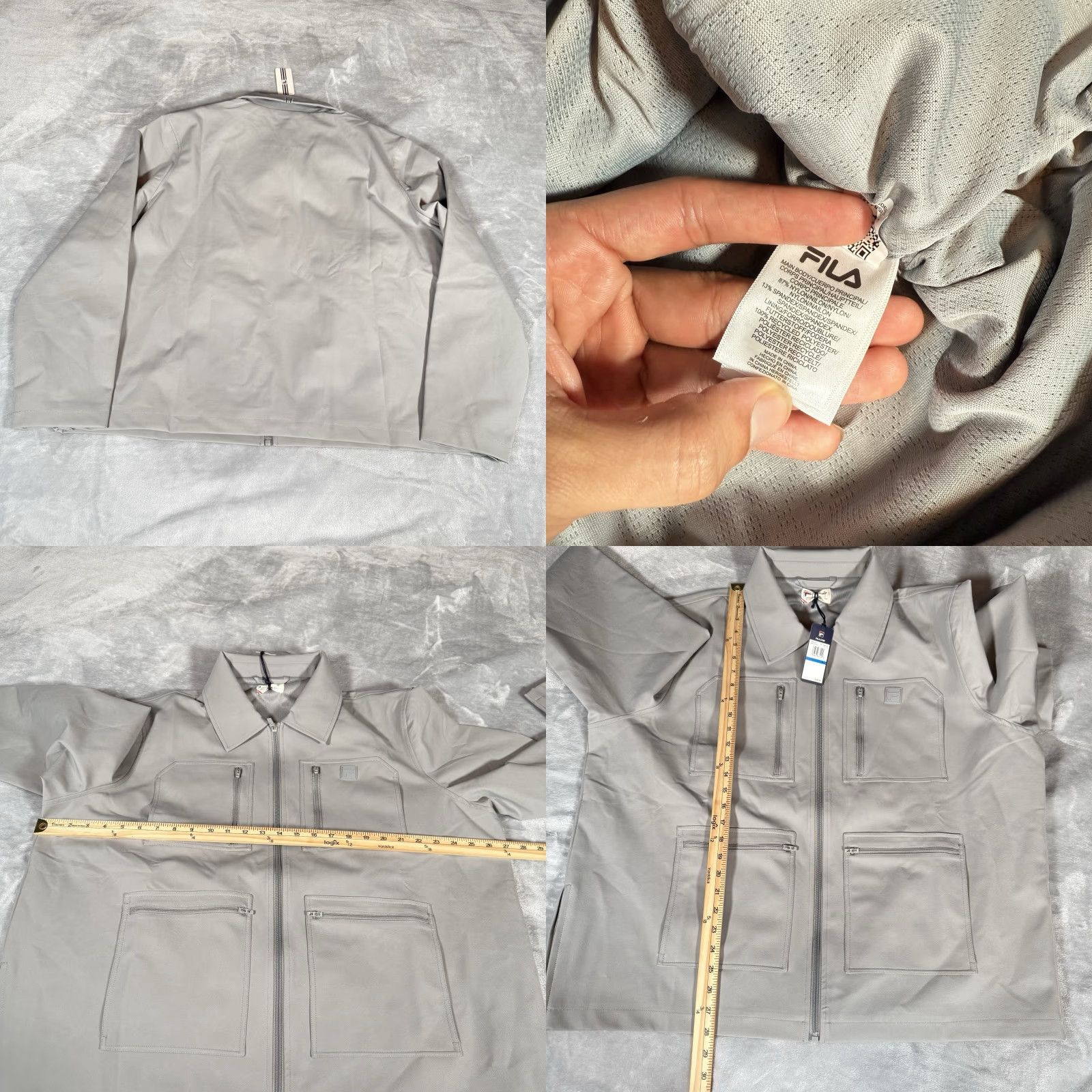 Fila FILA 4-Pocket Tour Jacket Mens XL Gray Full-Zip Heavyweight Bomber Softshell Size US XL / EU 56 / 4 - 8 Thumbnail