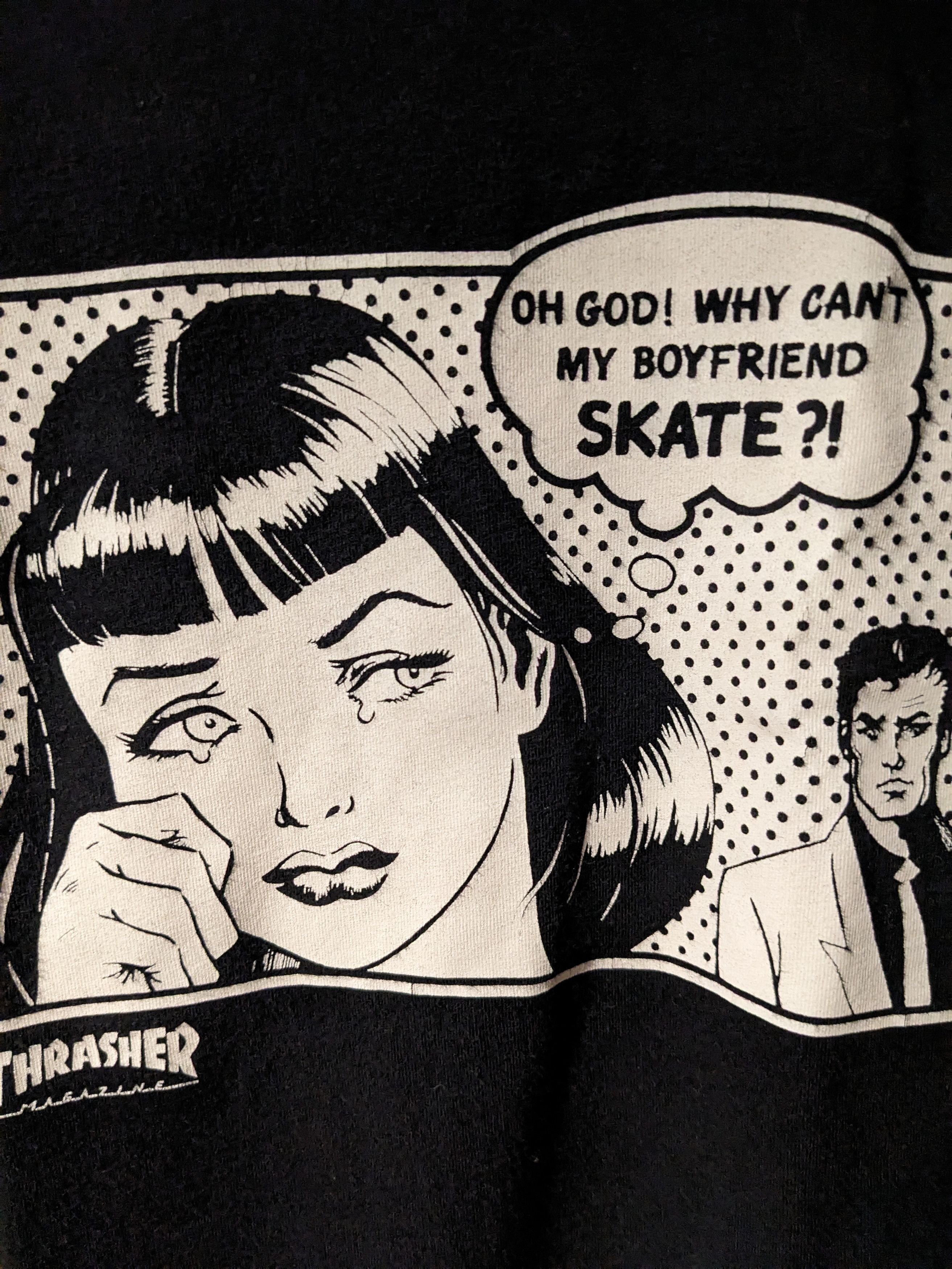 Thrasher × Vintage Vintage Y2K Thrasher Why Can't My Boyfriend Skate T-Shirt Size US M / EU 48-50 / 2 - 2 Thumbnail