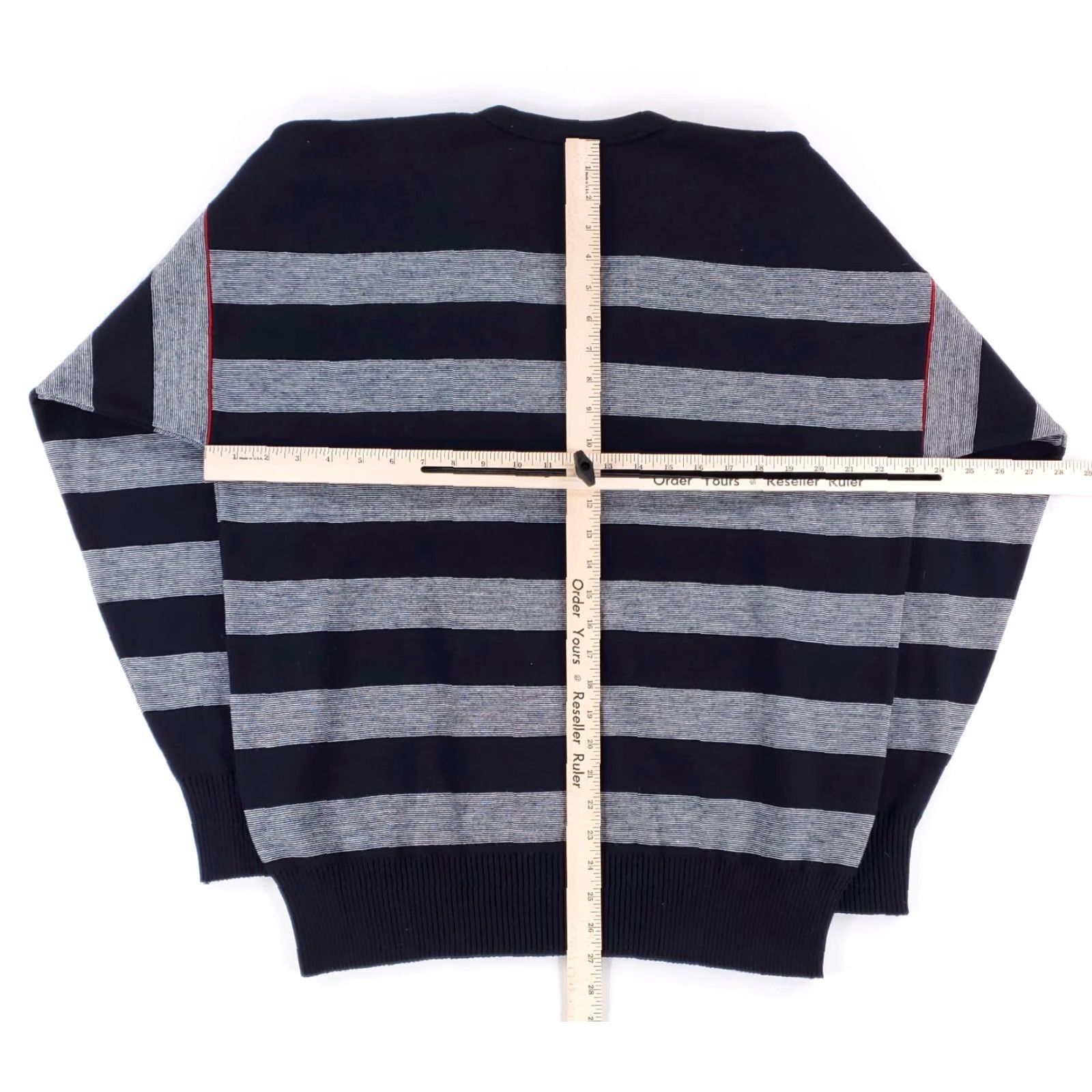 Paul & Shark Paul & Shark V Neck Henley Sweater Wool Blend Striped Mens XL Blue Grey Size US XL / EU 56 / 4 - 5 Thumbnail