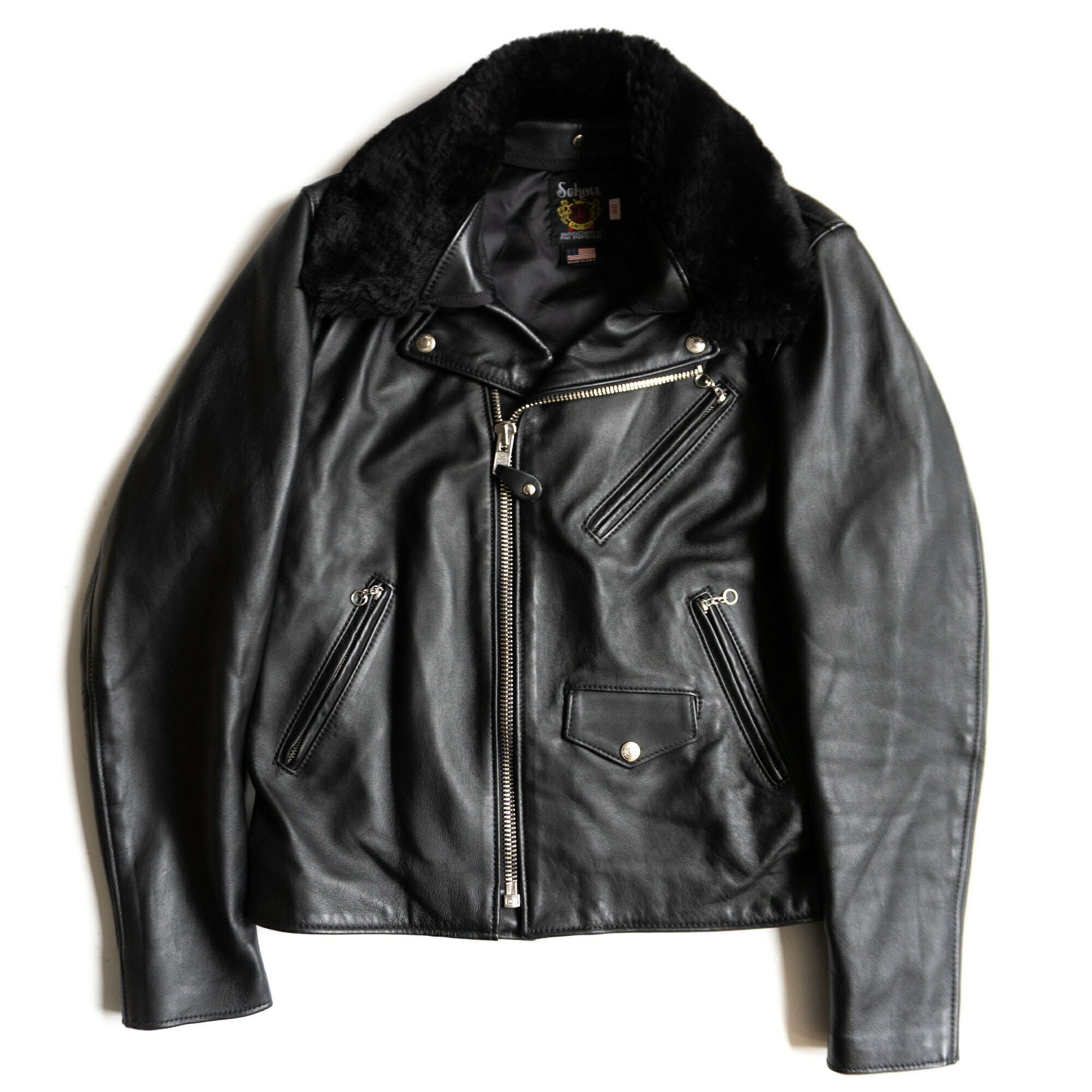 Schott Schott Lamb Double Rider Jacket Size 40 Size US XXS / EU 40 - 1 Thumbnail