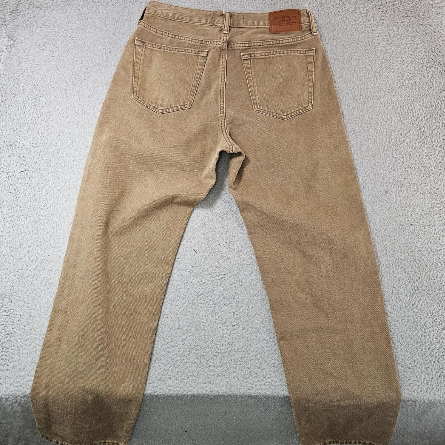 Abercrombie & Fitch VINTAGE Abercrombie & Fitch 90s Loose Jeans Mens 29x30 (Tag 29x32) Beige Straight Denim 5-Pocket Mens Size US 29 - 6 Thumbnail