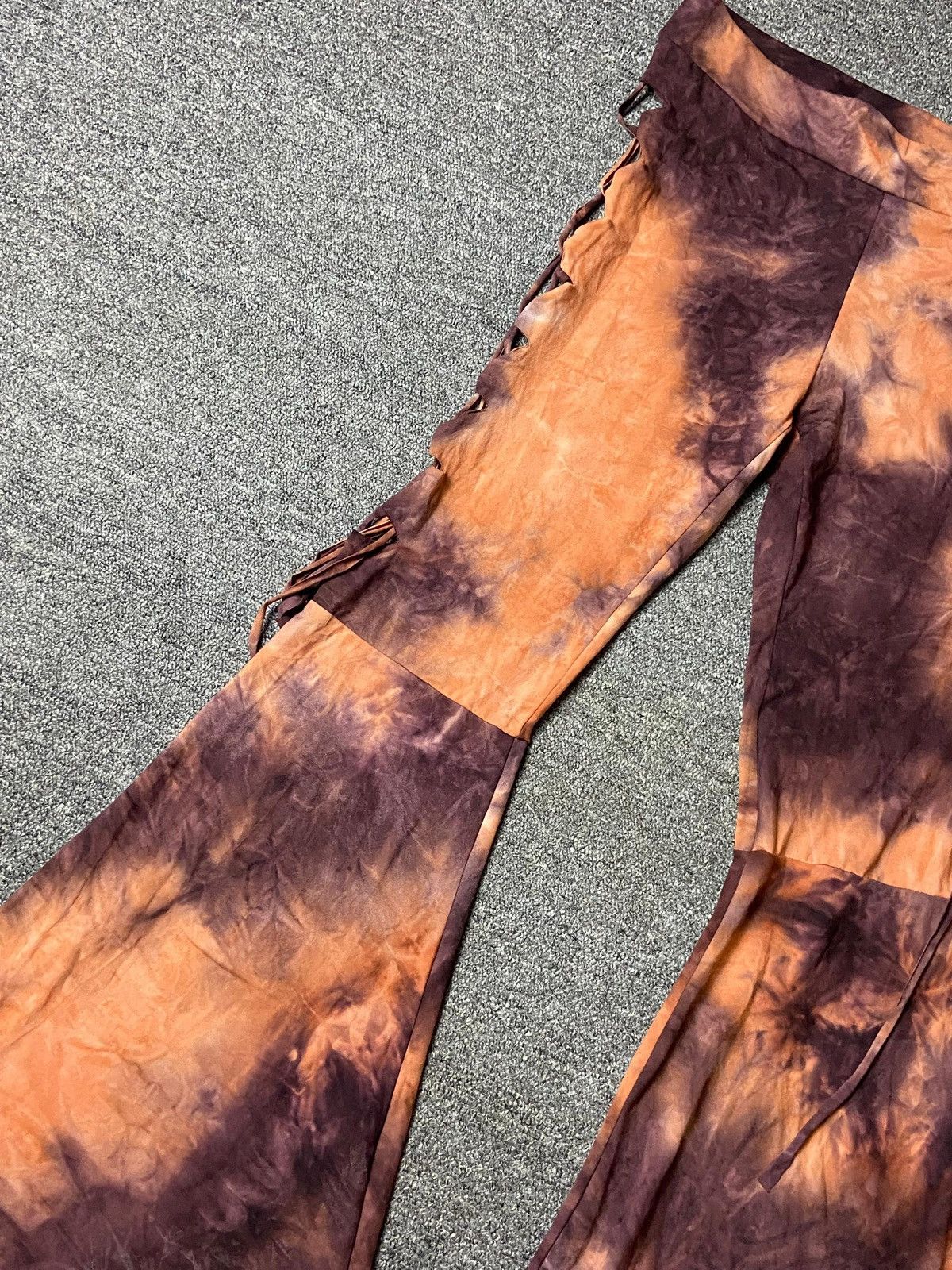 Japanese Brand × Vintage ROMWE Tie Dye Cut Out Side Flare Pants (125) Size 29" - 13 Thumbnail
