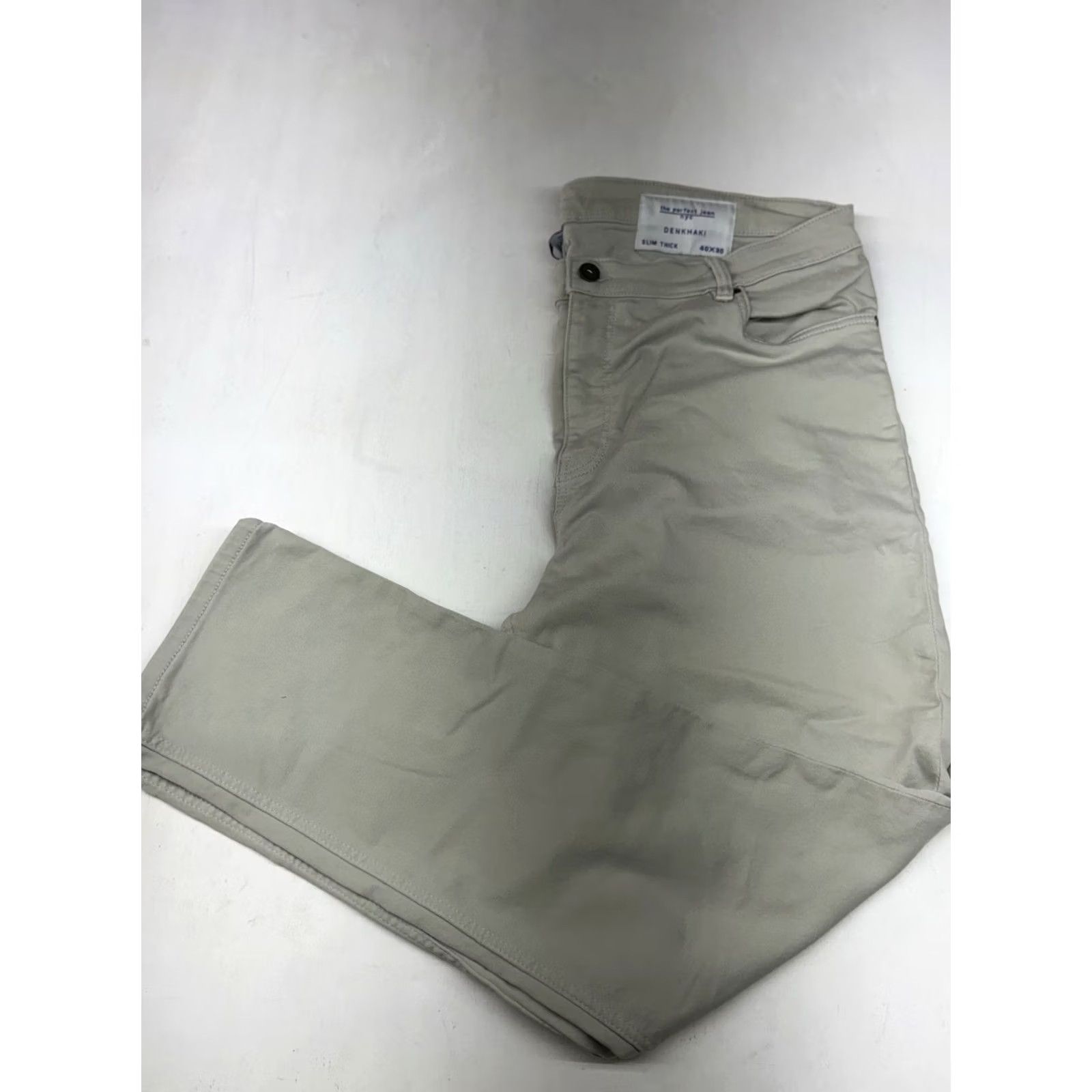 Vintage The Perfect Jean NYC Jeans Mens 40x30 Khaki Slim Thick Denim High Rise Comfort Biker Utility Preppy Work Mens Size US 40 / EU 56 - 2 Thumbnail
