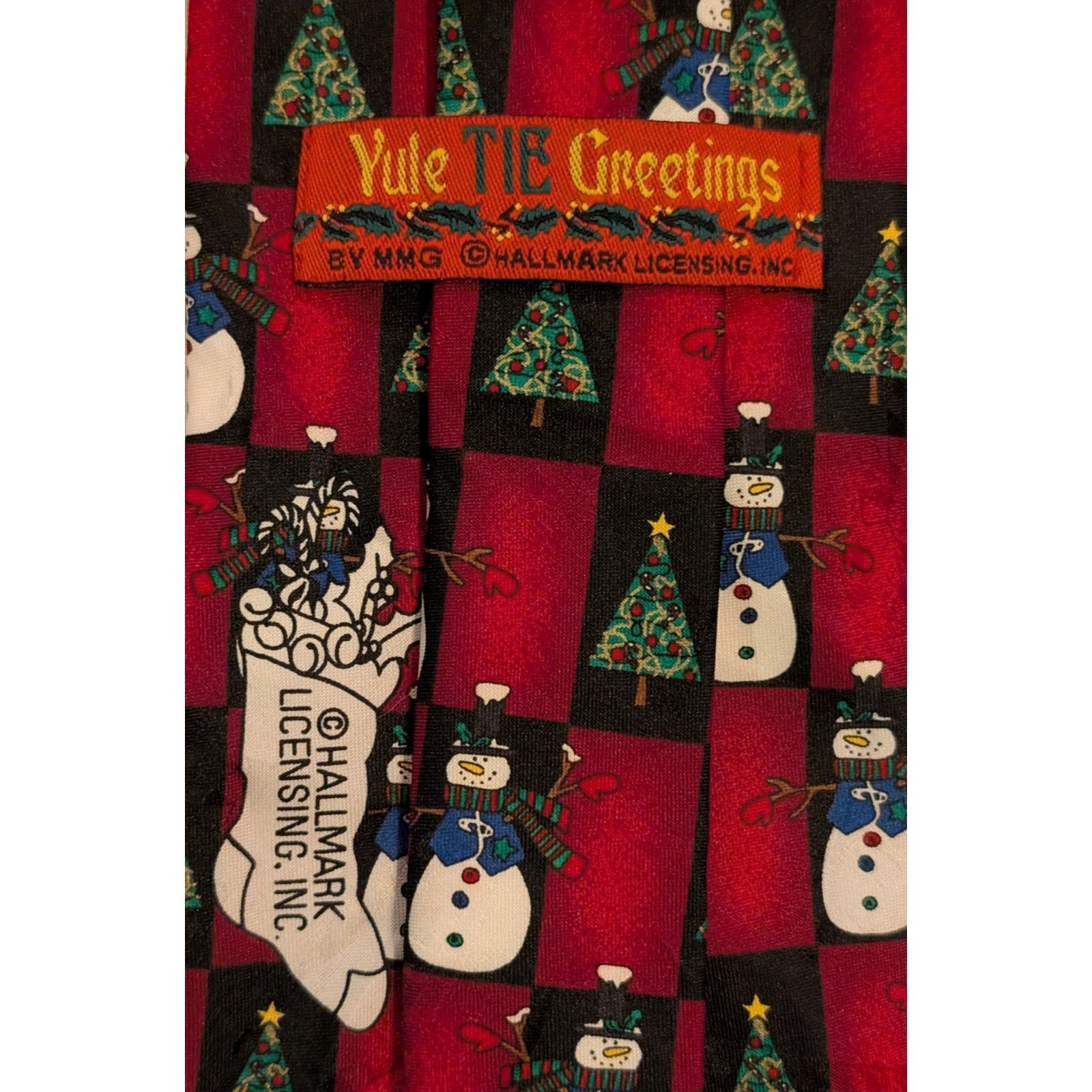 The Unbranded Brand Hallmark Yule Tie Greet Snowman Xmas Tree Necktie 100% Poly Size ONE SIZE - 3 Thumbnail