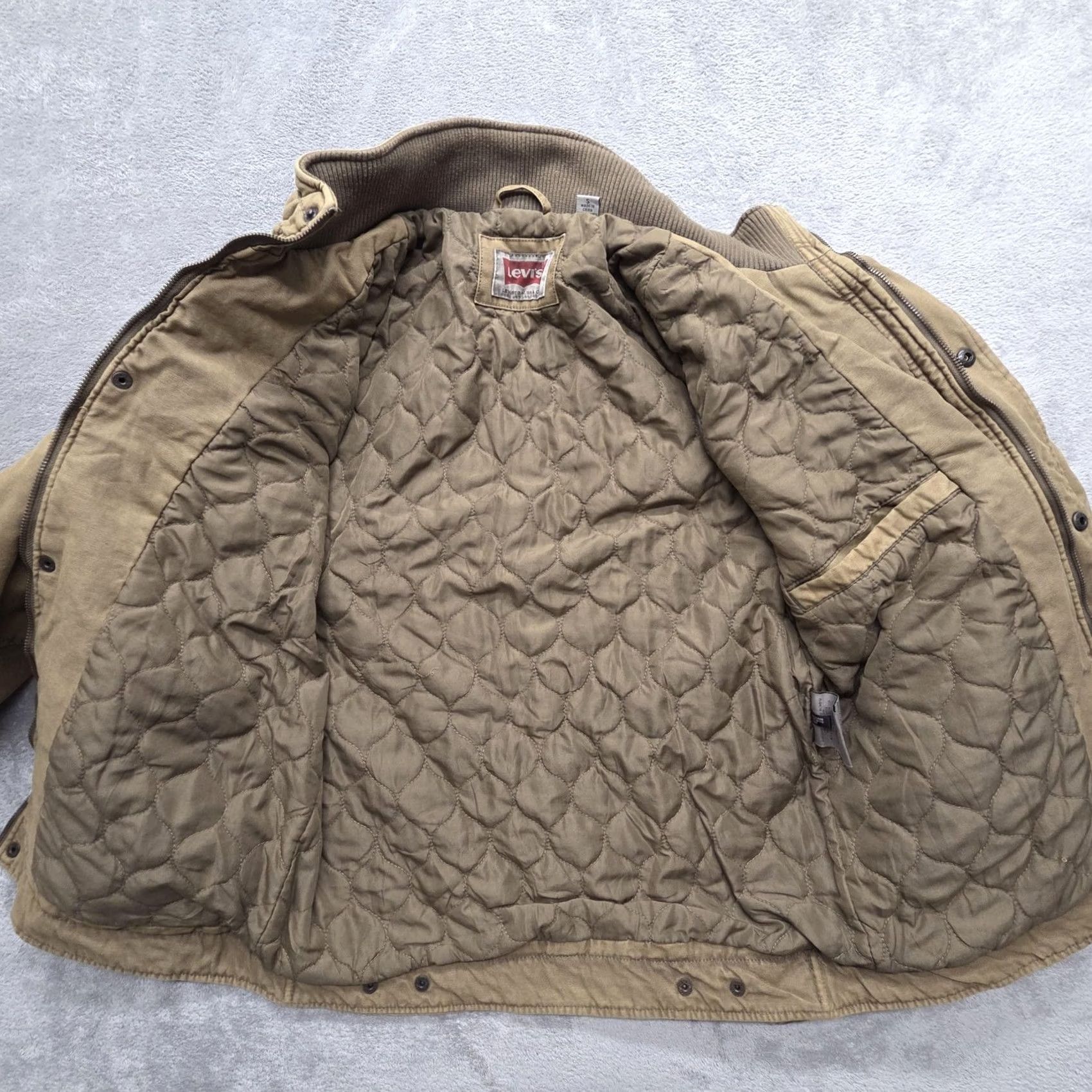 Levi's Jacket Brown Military Lined Insulated Collared Zip Pockets S Mens, Men's — image 2 of 6