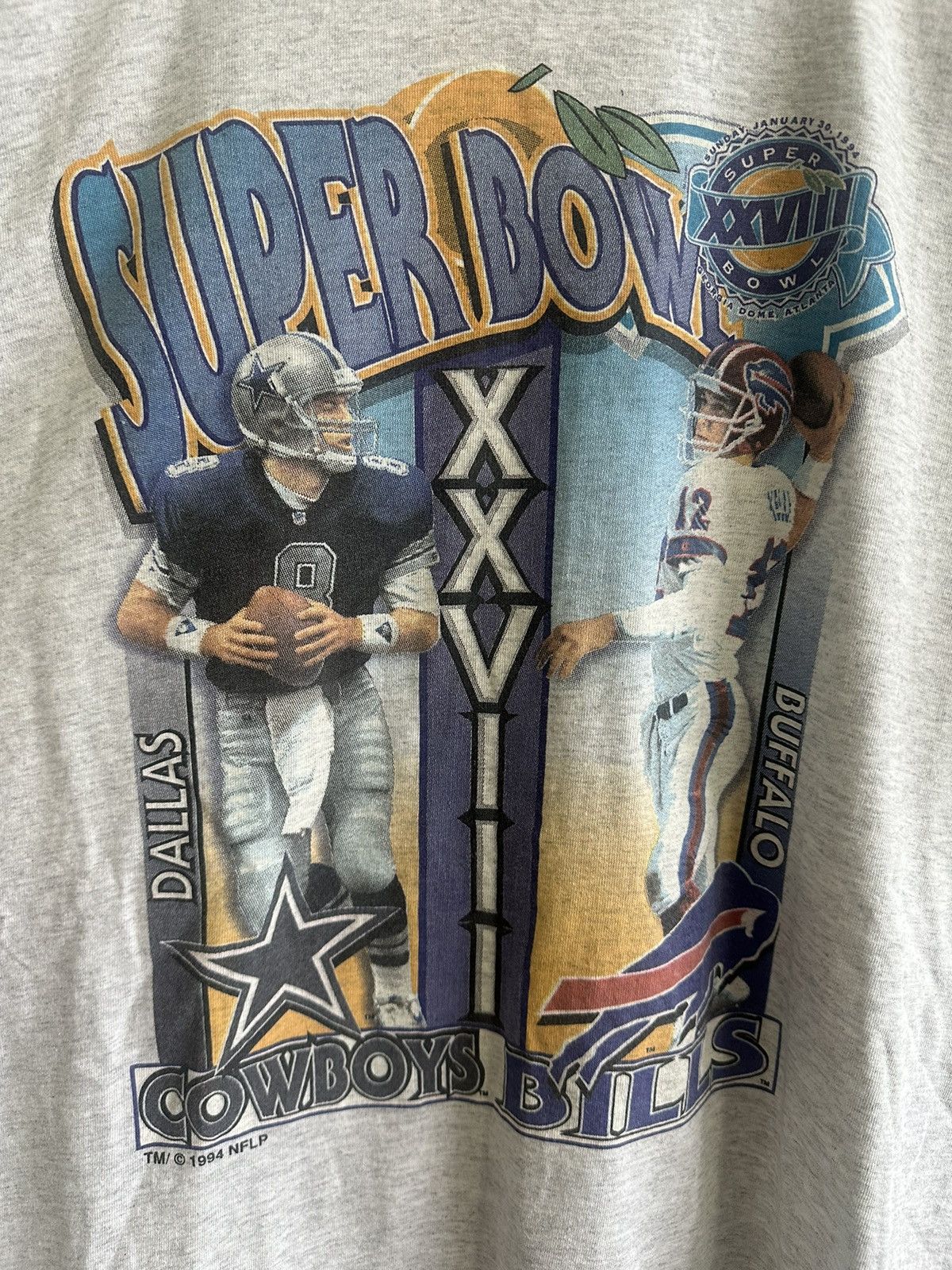 NFL × Rap Tees × Vintage Vintage 90’s Superbowl Cowboys Vs Bills USA salemsportwear Size US XL / EU 56 / 4 - 2 Thumbnail